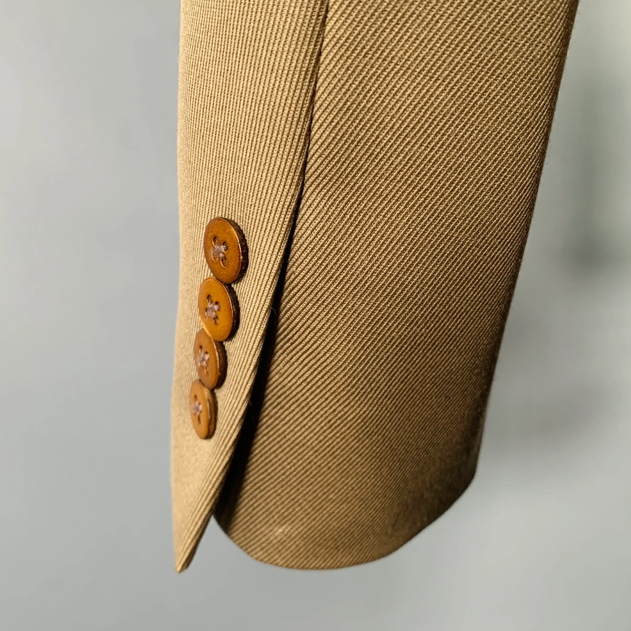 PHINEAS COLE Size 38 Tan Three Piece Notch Lapel Suit - Image 7
