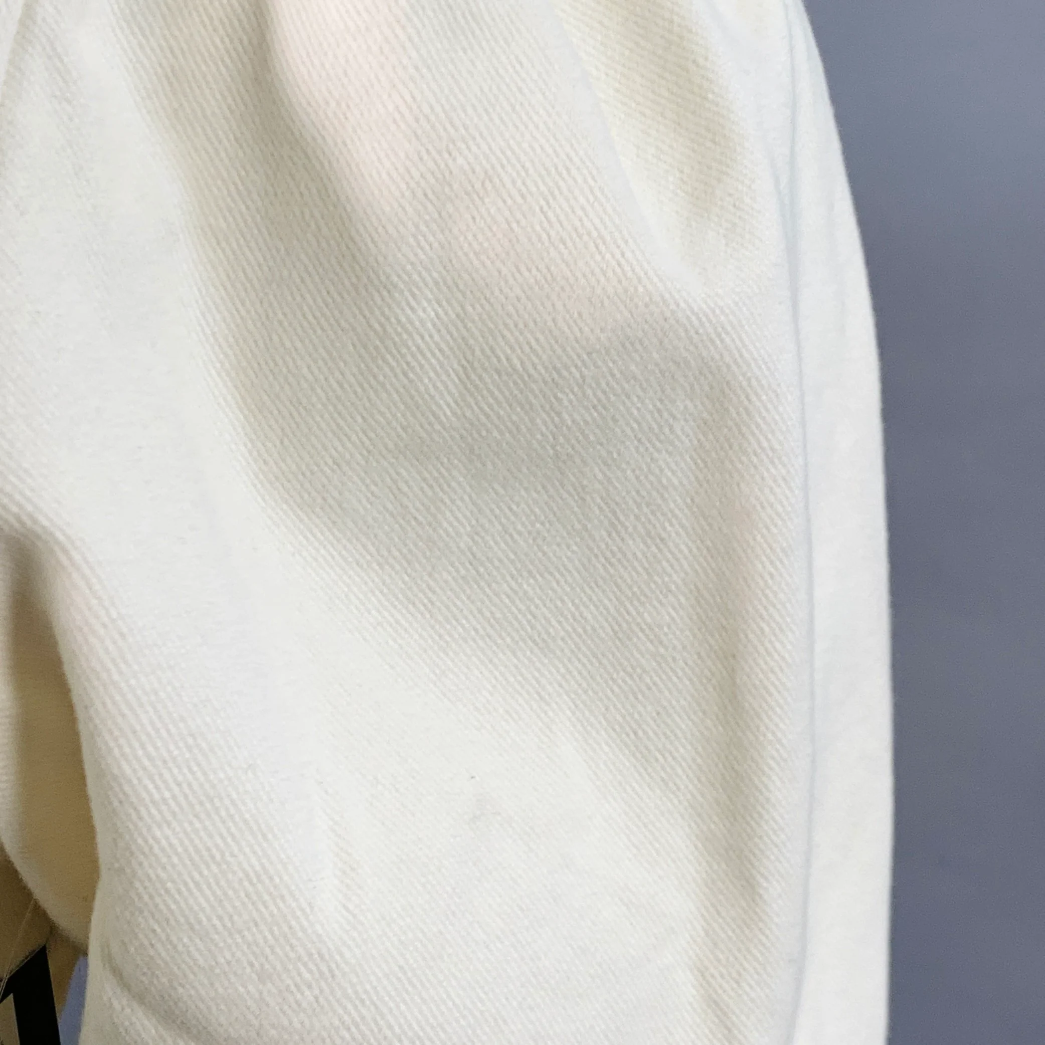 PIECES Size L Cream Cotton Twill Snaps Cape - Image 4