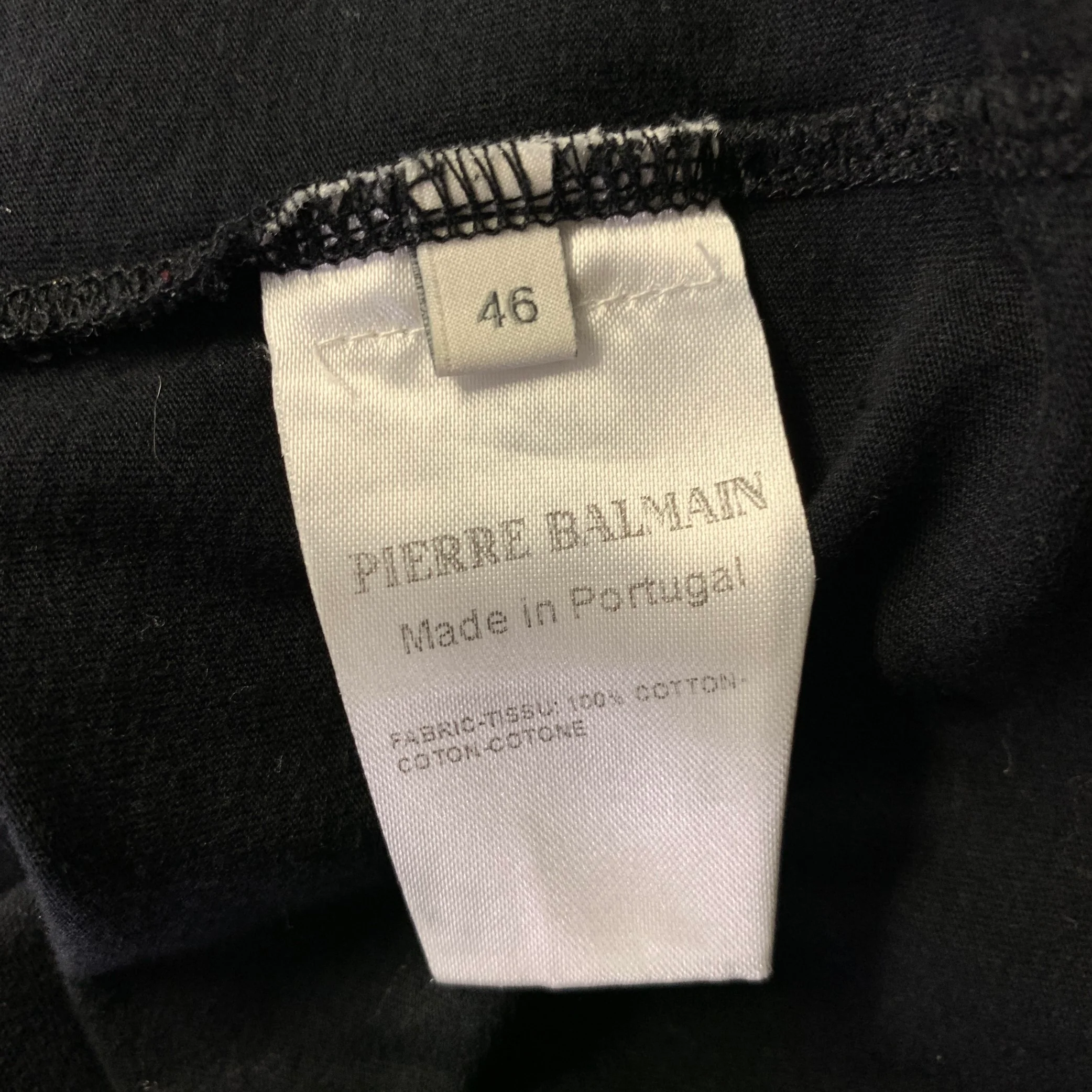 PIERRE BALMAIN Size XS Black Gold Embroidery Cotton Polo - Image 9