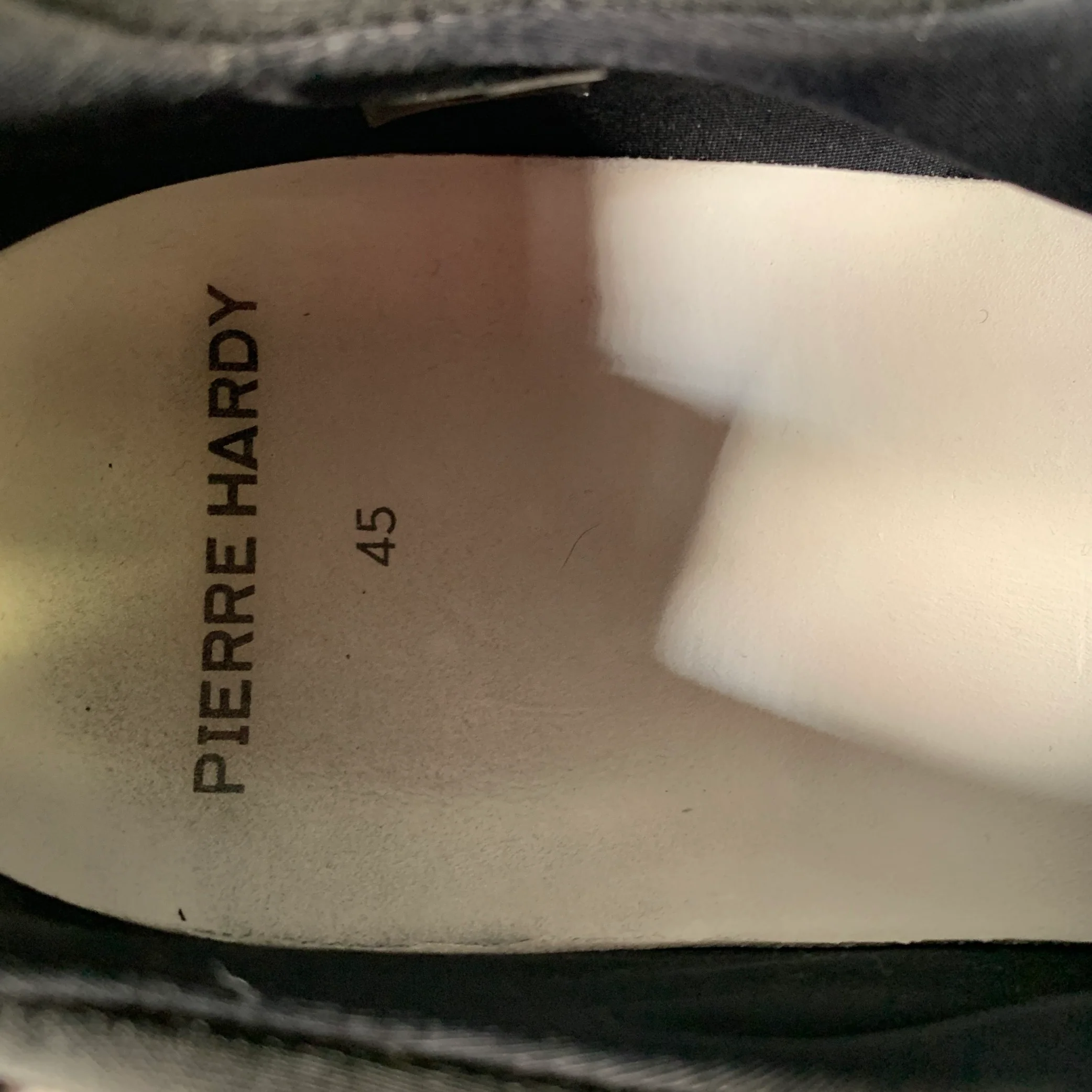PIERRE HARDY Size 12 Black White Layered Leather Platform Sneakers - Image 7