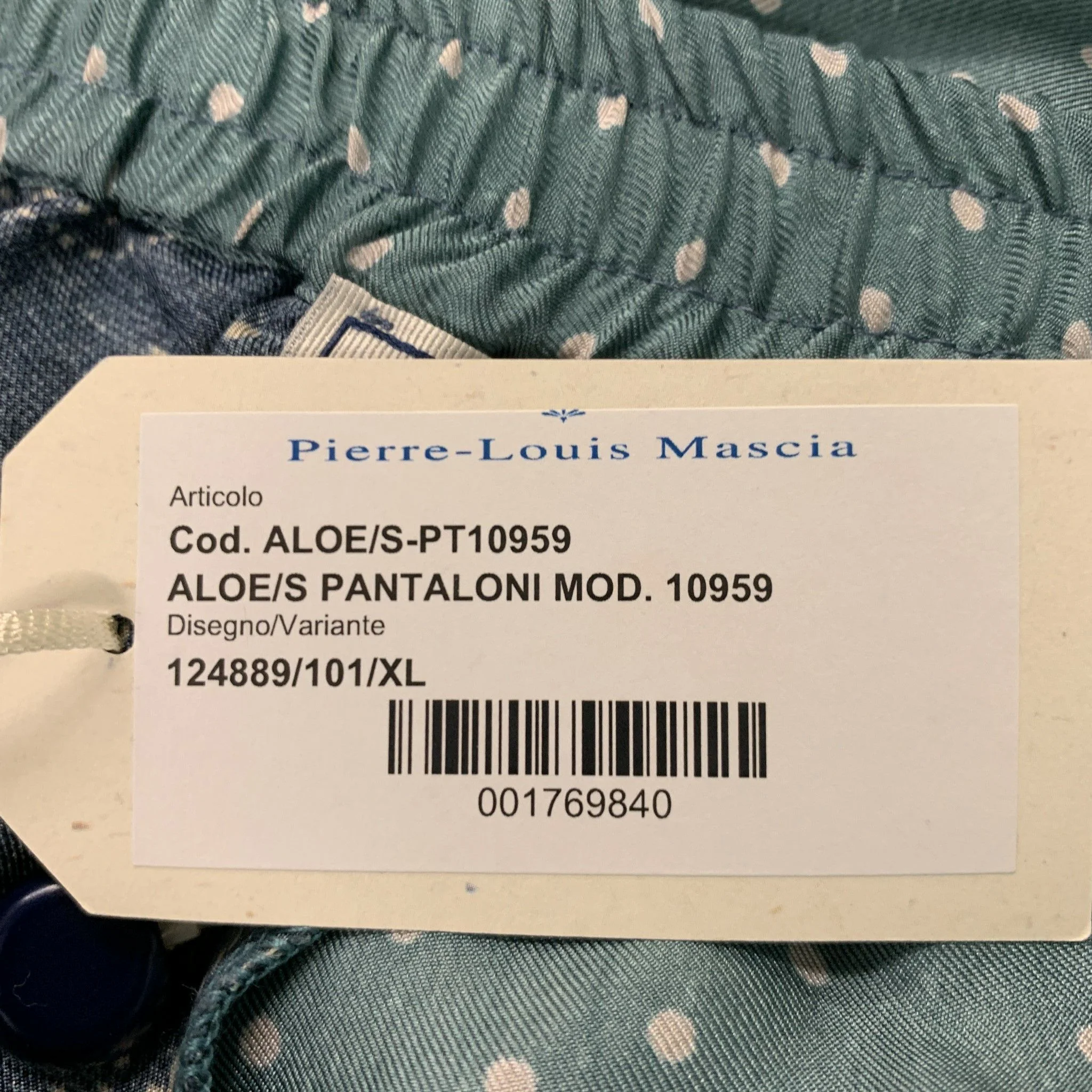 PIERRE-LOUIS MASCIA Size XL Blue Grey Print Silk Camp Suit - Image 10