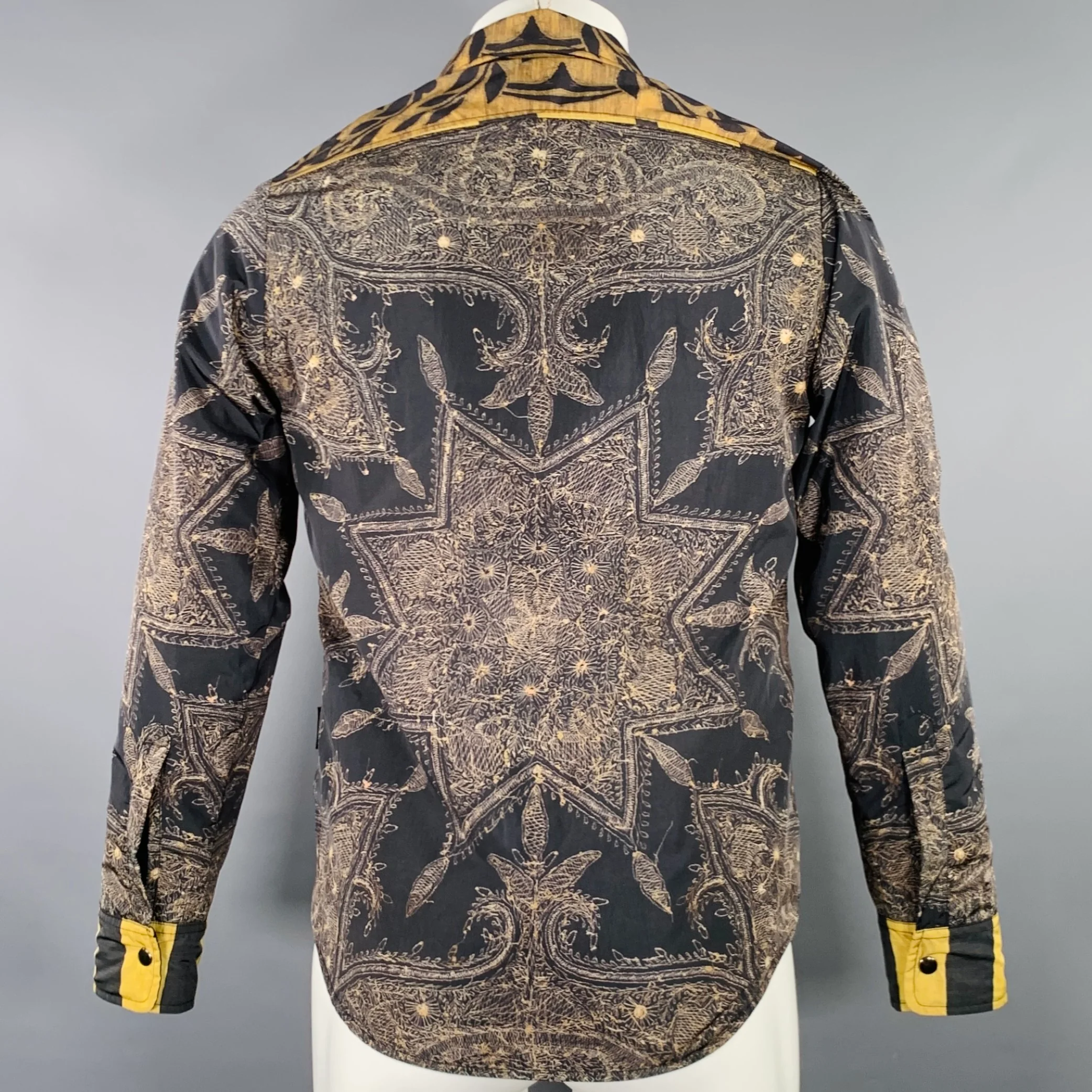 PIERRE-LOUIS MASCIA Size XS Yellow Grey Floral Polyamide Jacket - Image 4