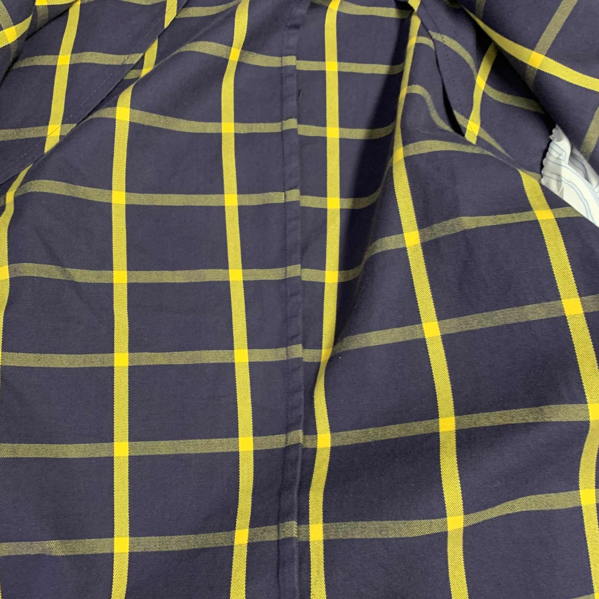 PIOMBO Size 40 Navy Yellow Window Pane Cotton Notch Lapel Sport Coat - Image 5