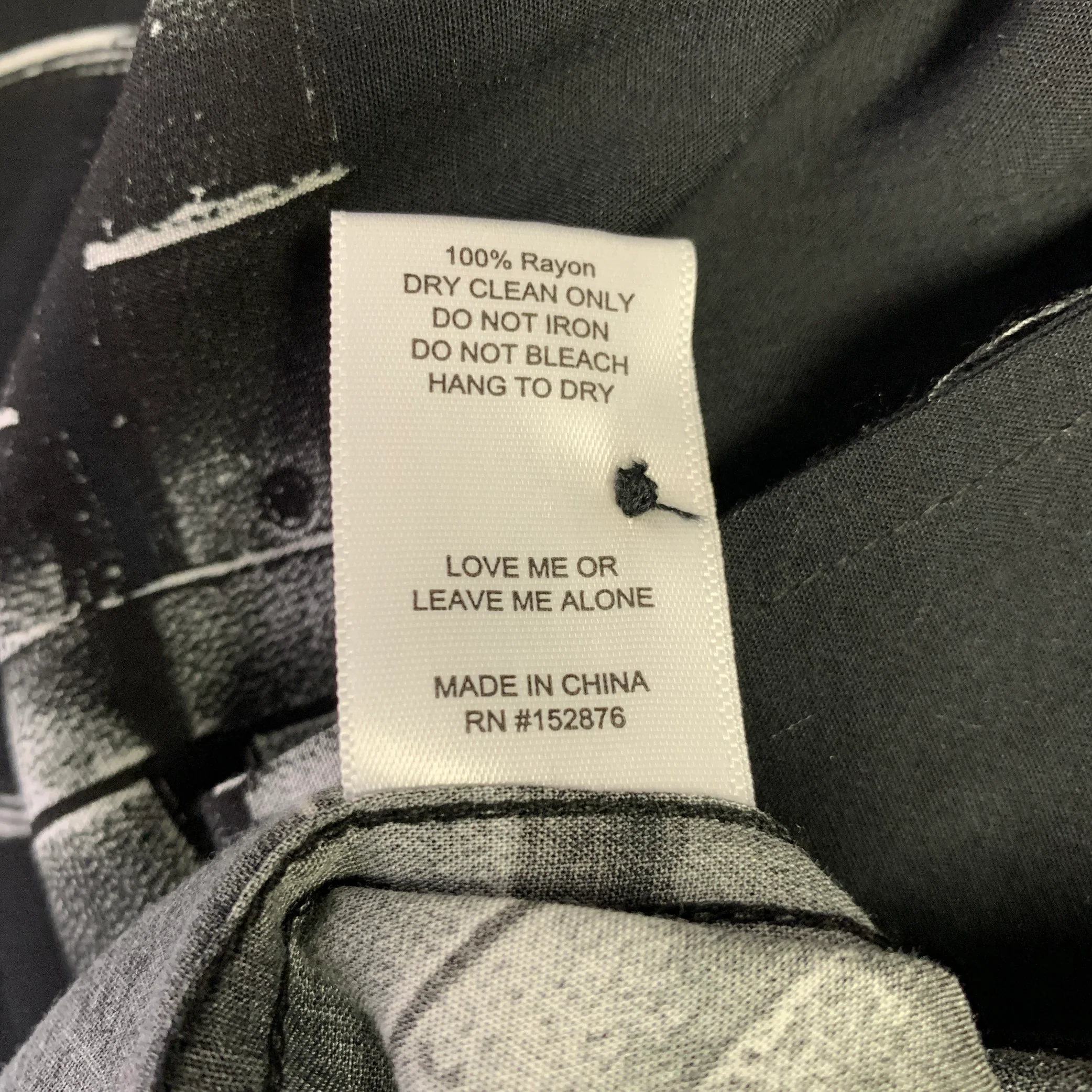 PLEASURES Size L Black White Print Rayon Camp Short Sleeve Shirt - Image 5