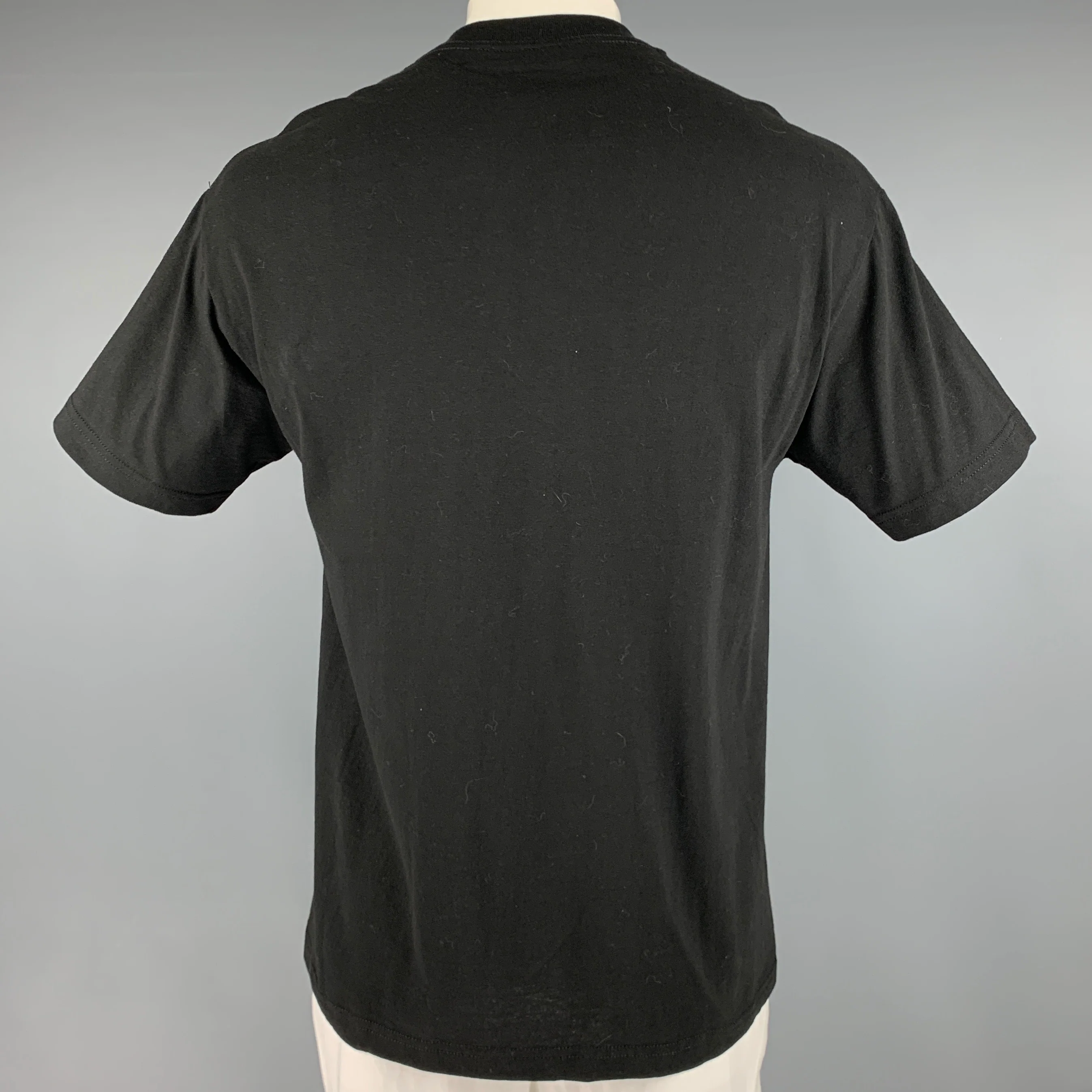 PLEASURES Size XL Black Graphic Cotton Crew-Neck T-shirt - Image 4