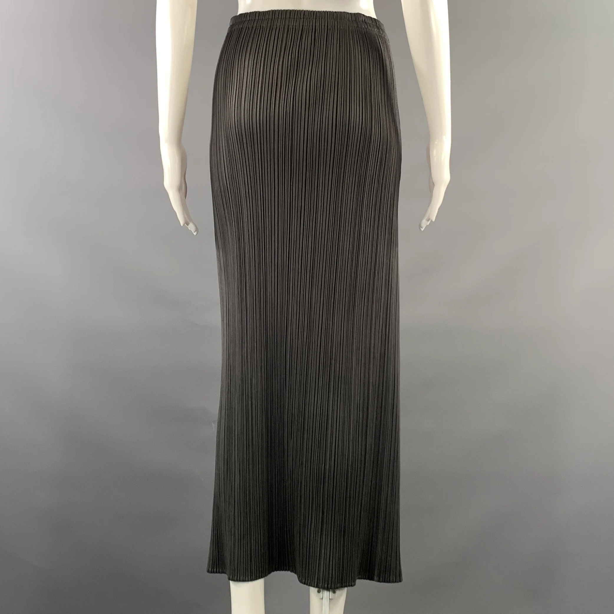 PLEATS PLEASE by ISSEY MIYAKE Size M Grey Polyester Pleated Scoop Neck Dress Top - Image 6