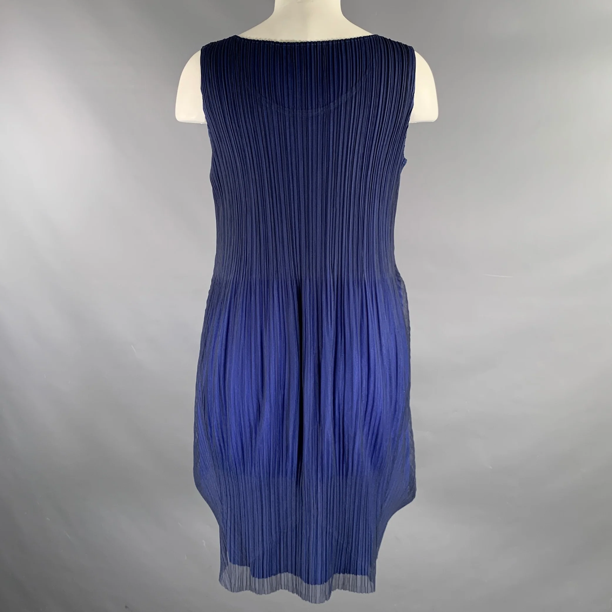 PLEATS PLEASE by ISSEY MIYAKE Size M Navy Pleated Dress - Image 3