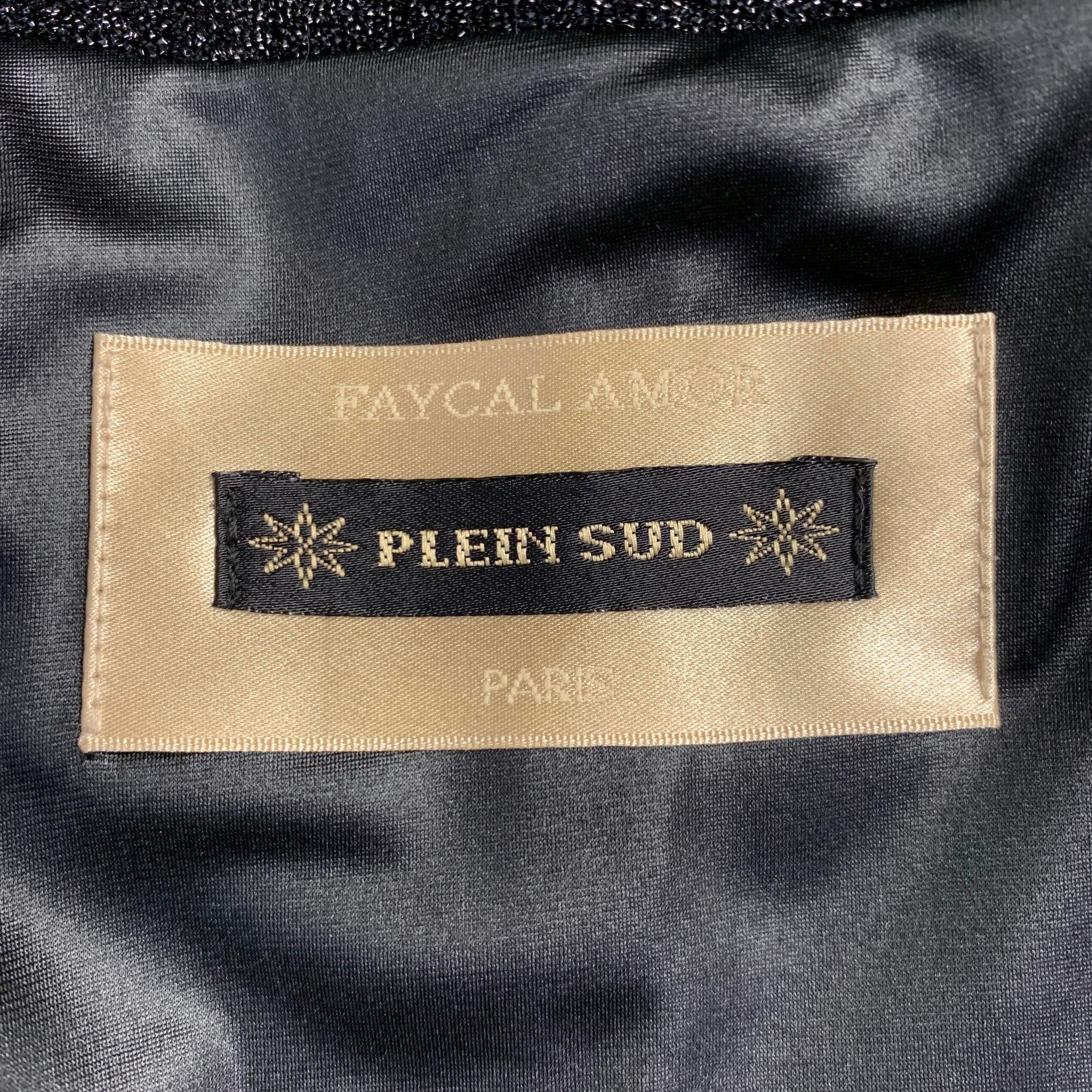 PLEIN SUD Size 10 Black Glitter Polyamide Blend Hooded Coat - Image 8