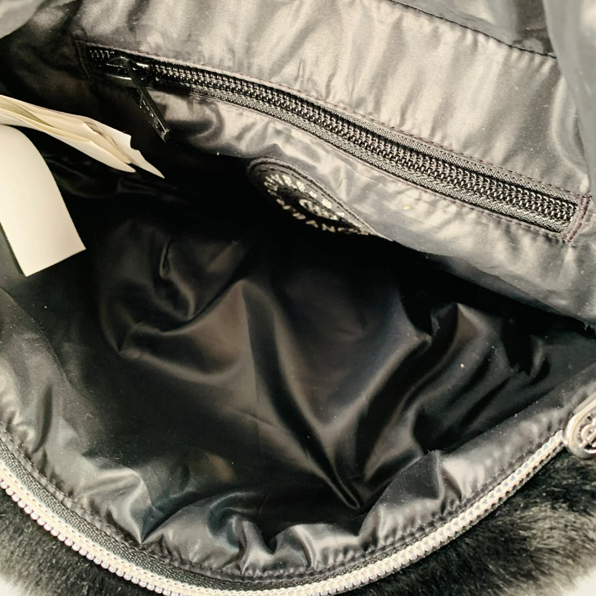 POIVRE BLANC Bubbly Black Faux Rabbit Fur Polyester Belt Bag - Image 6