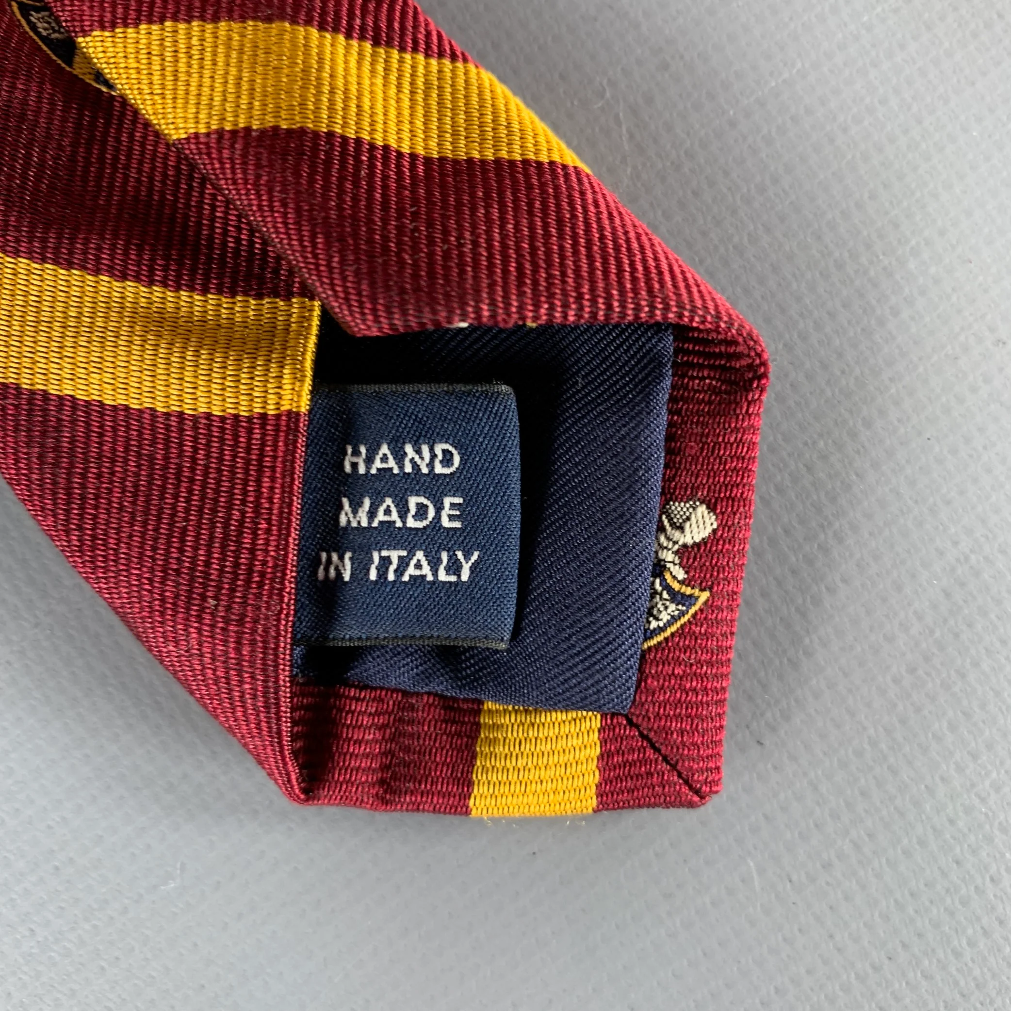 POLO by RALPH LAUREN Burgundy Gold Crest Silk Tie - Image 4