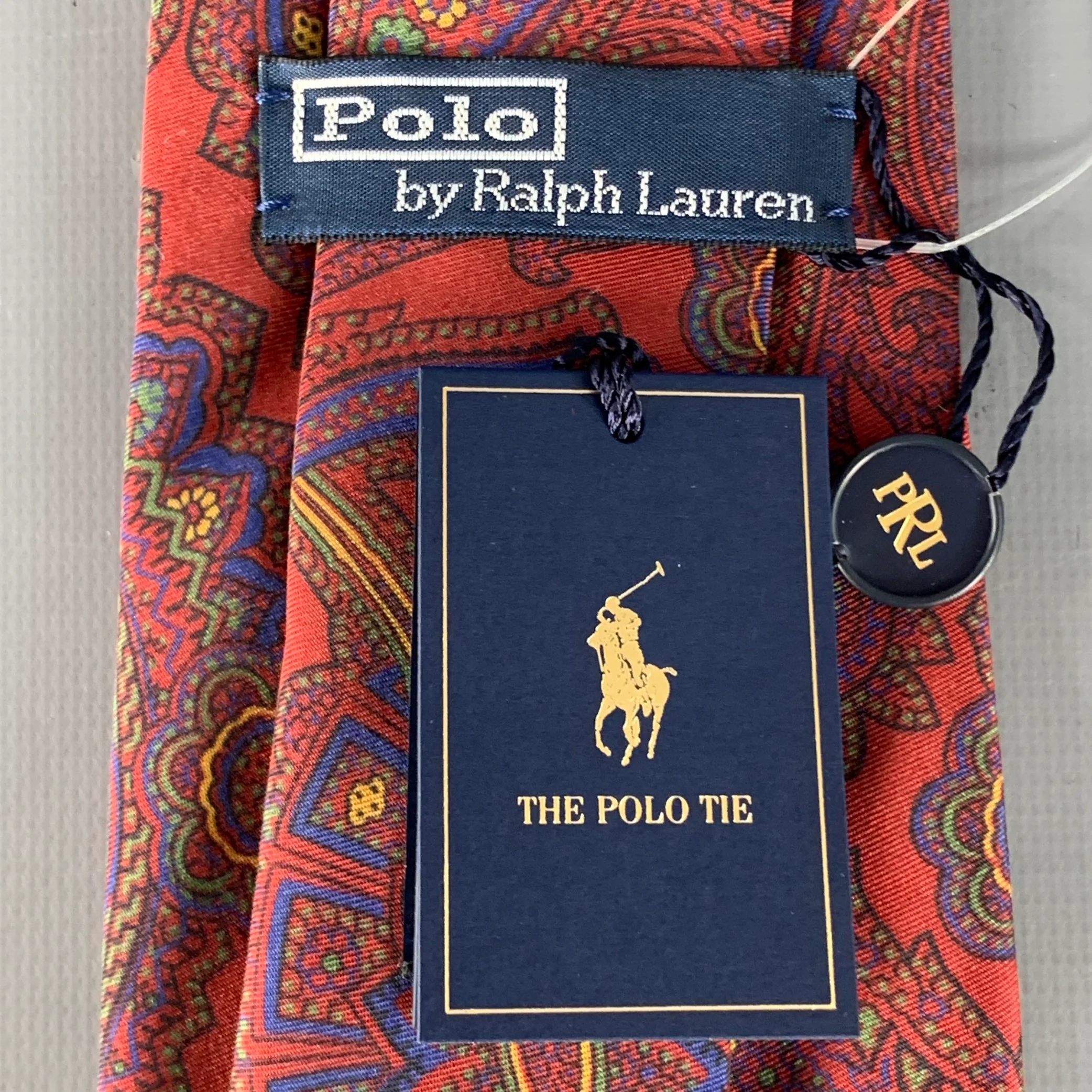 POLO by RALPH LAUREN Burgundy Multi Color Paisley Silk Twill Tie - Image 4