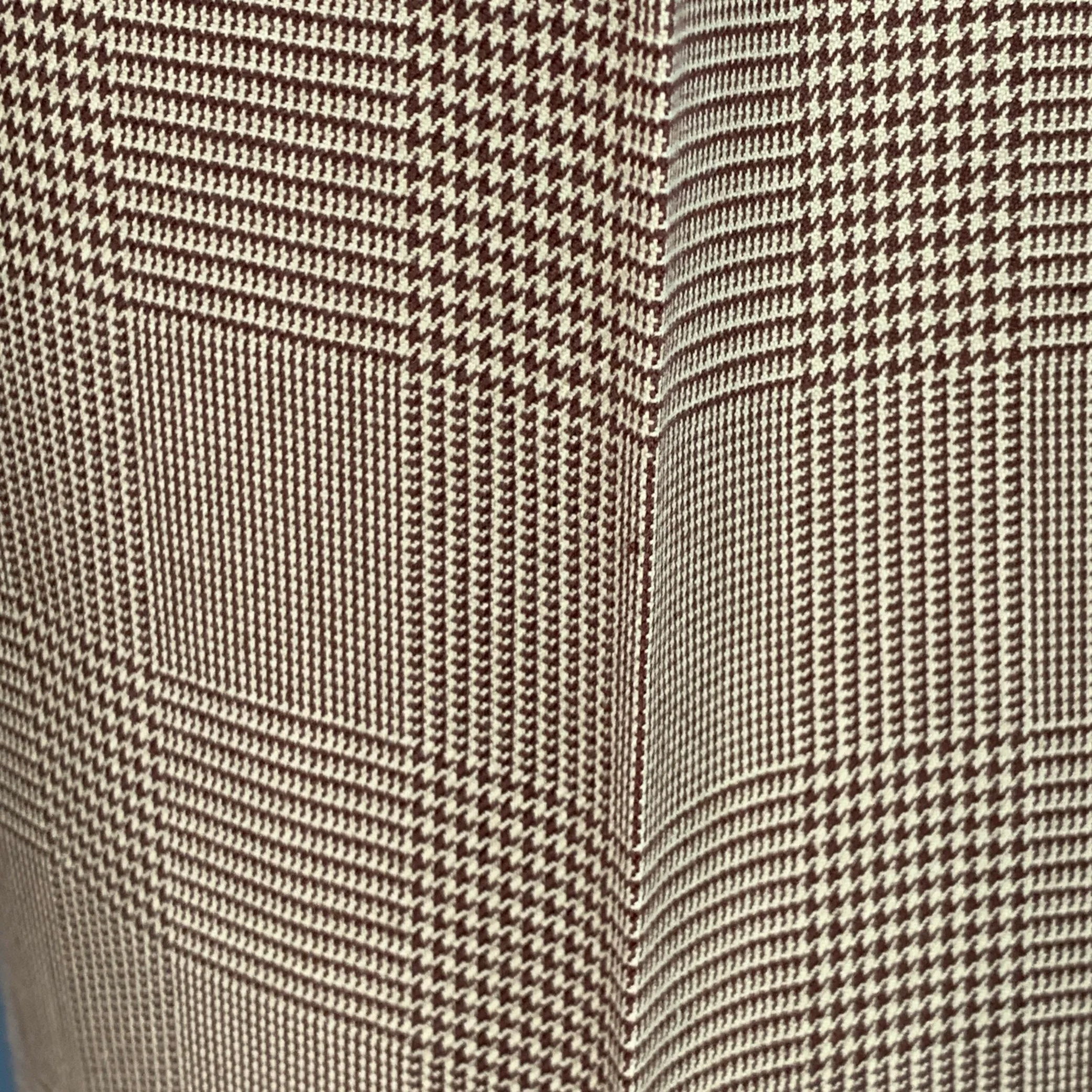 POLO by RALPH LAUREN Size 30 Brown Beige Glenplaid Cotton Pleated Tapered Dress Pants - Image 5