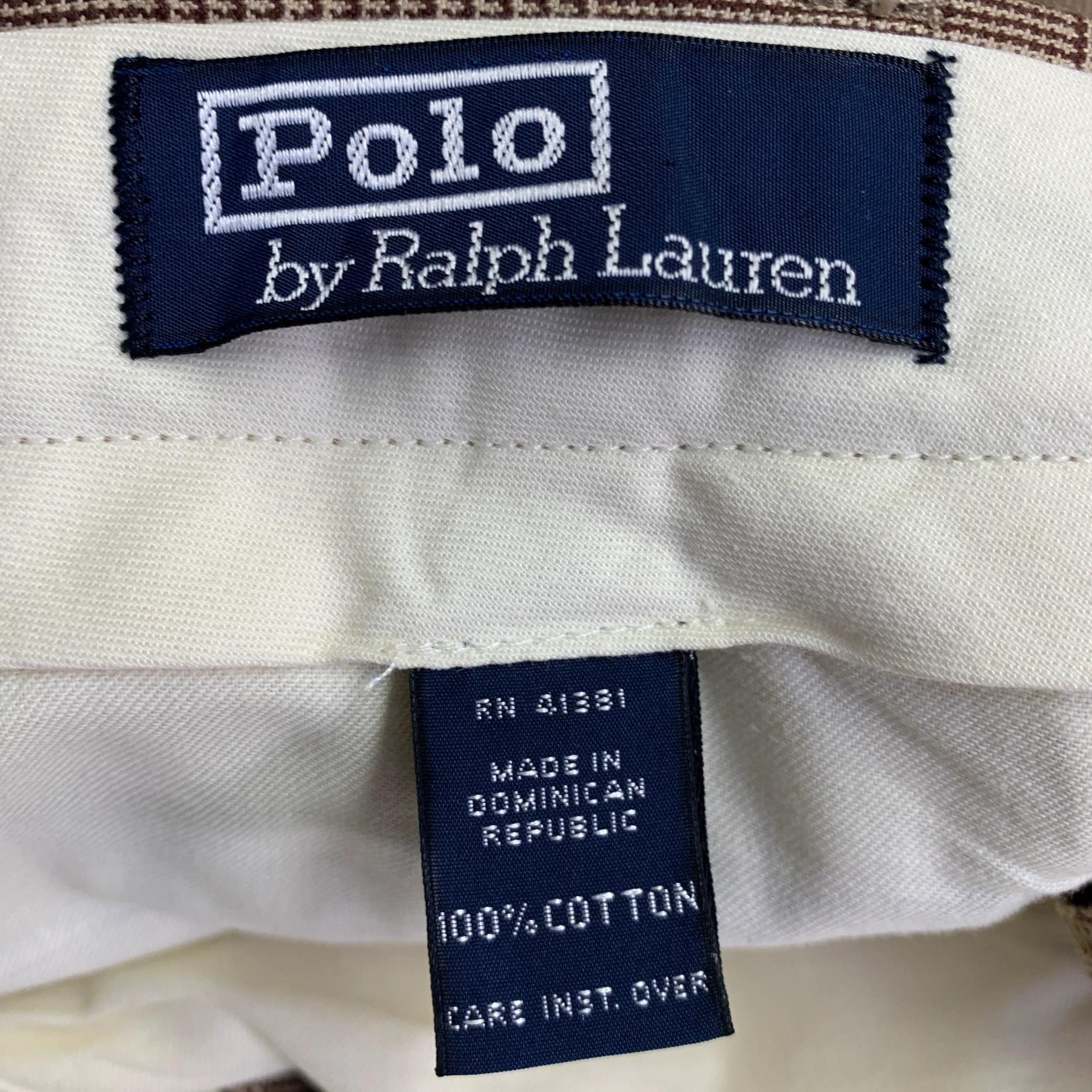 POLO by RALPH LAUREN Size 30 Brown Beige Glenplaid Cotton Pleated Tapered Dress Pants - Image 6