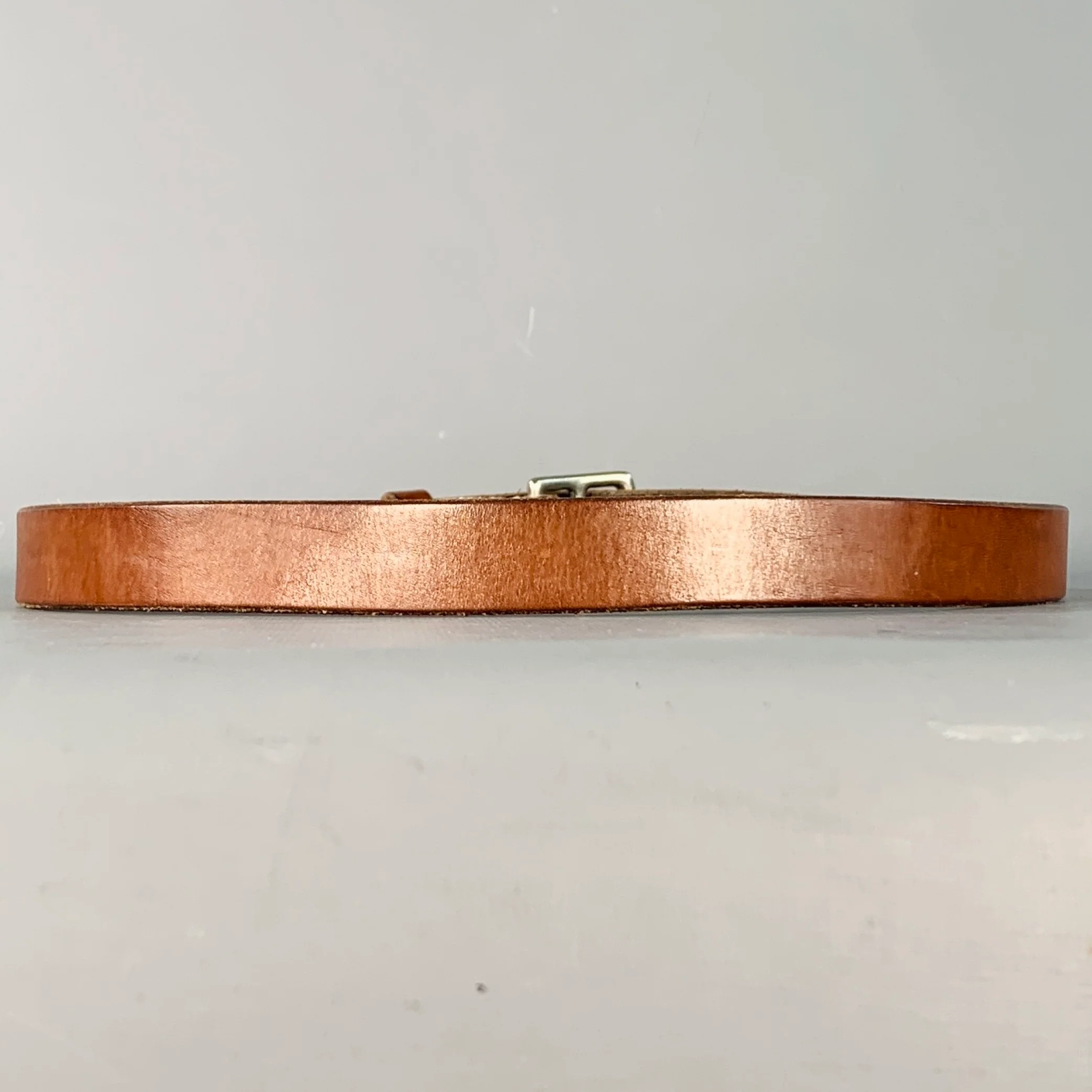 POLO by RALPH LAUREN Size 32 Brown Silver Leather Belt - Image 3
