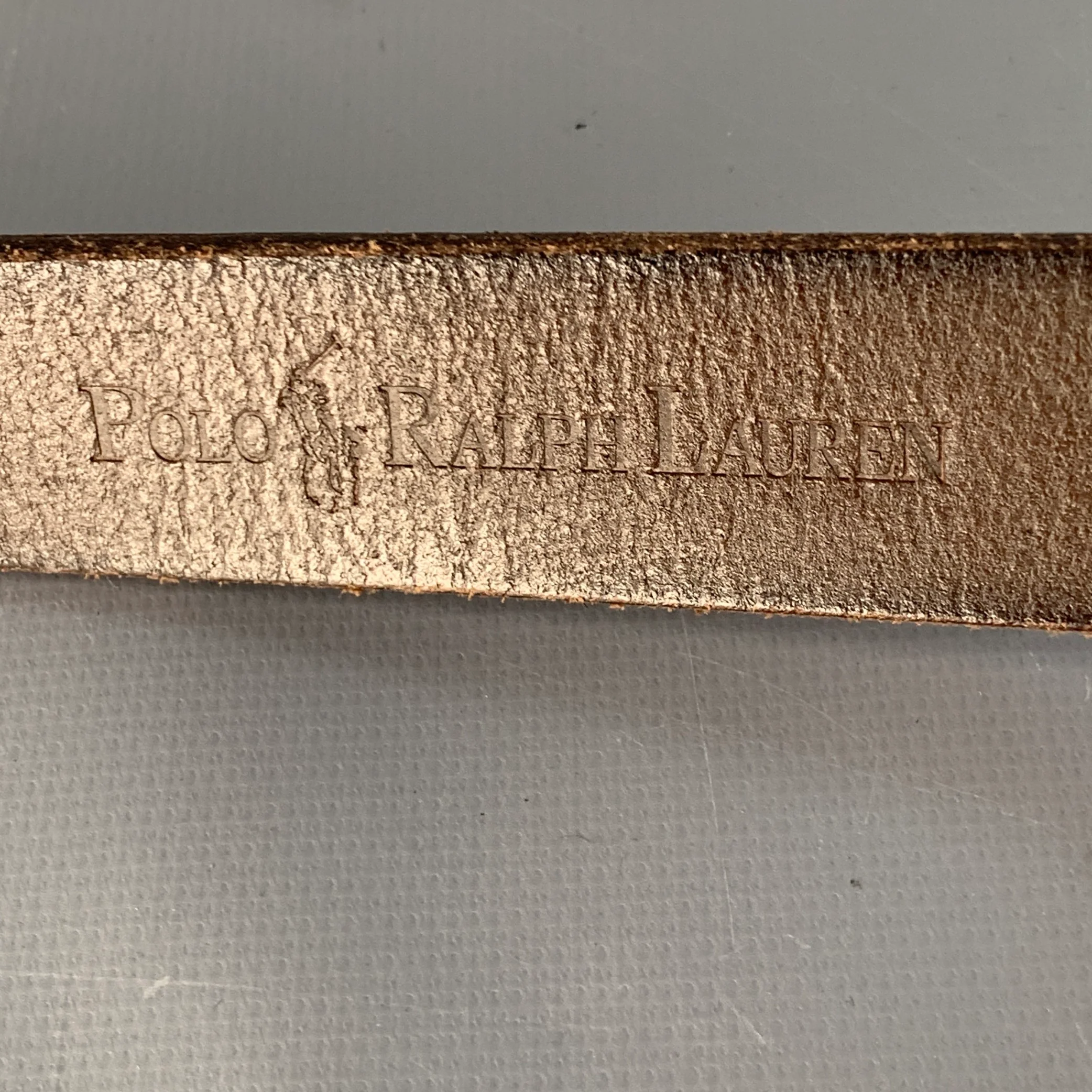POLO by RALPH LAUREN Size 32 Brown Silver Leather Belt - Image 6
