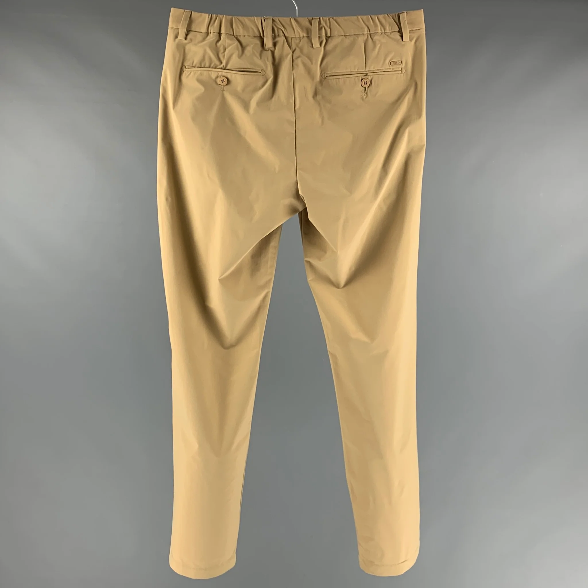 POLO by RALPH LAUREN Size 33 Beige Polyester Flat Front Casual Pants - Image 2