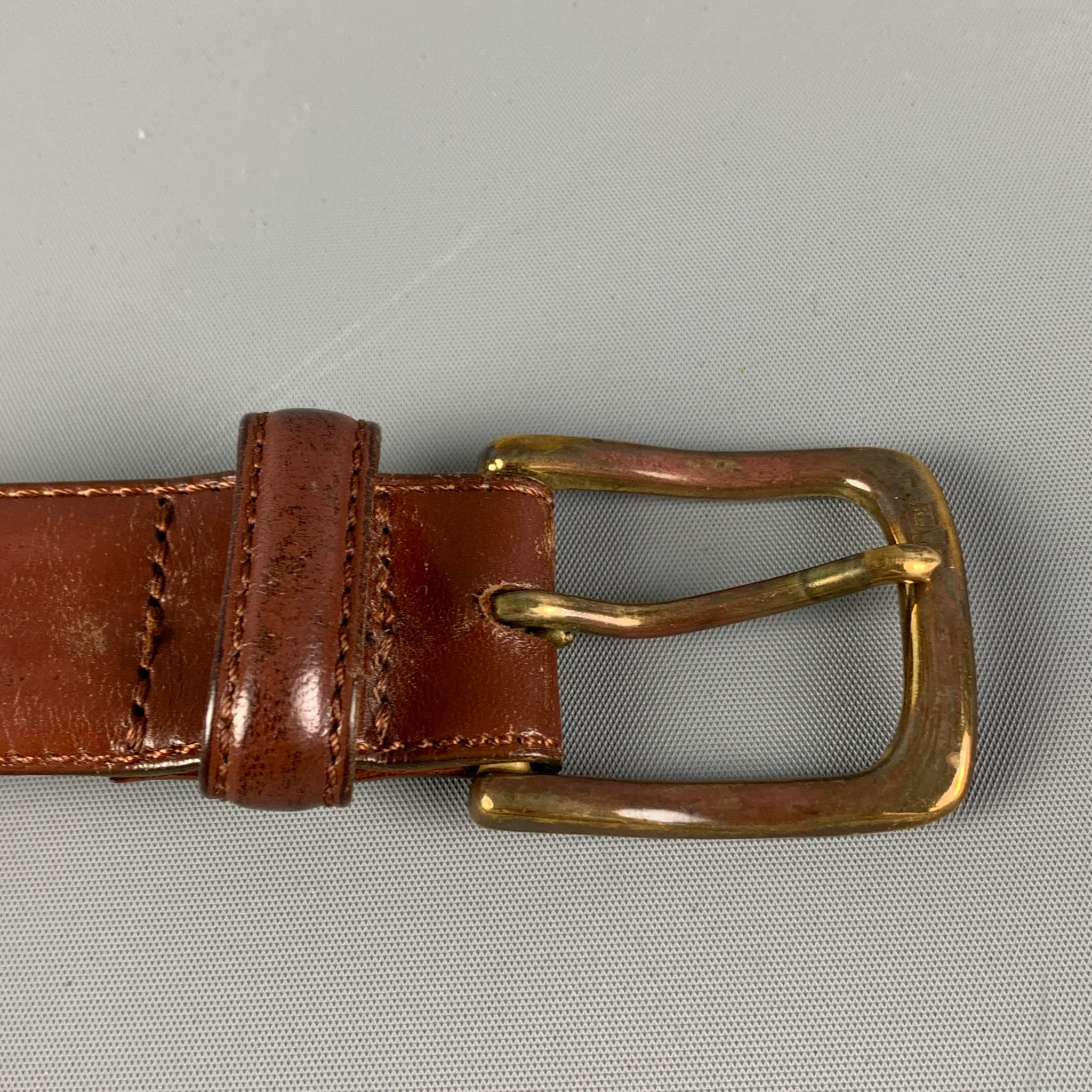 POLO by RALPH LAUREN Size 34 Brown Leather Belt - Image 6