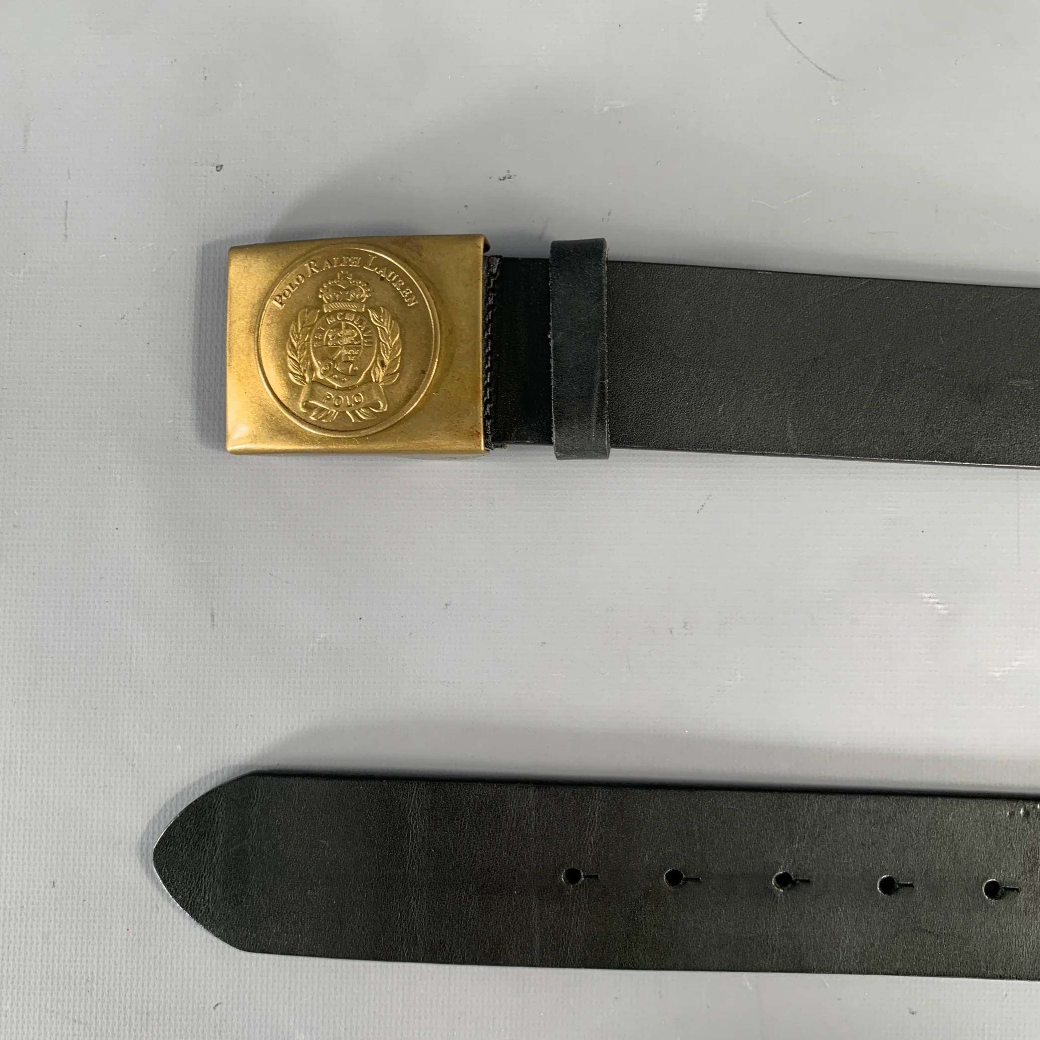 POLO by RALPH LAUREN Size 36 Black Leather Belt - Image 6