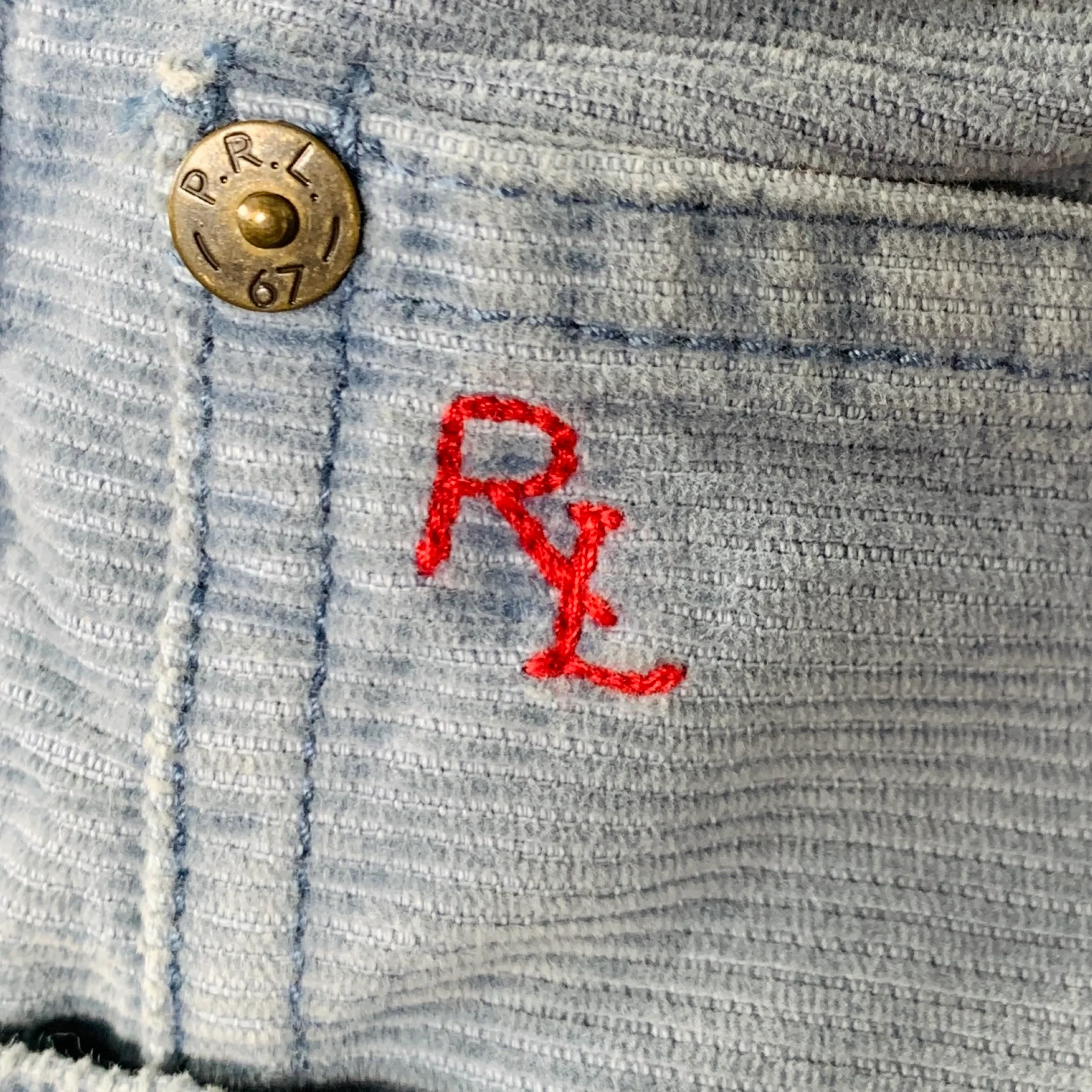POLO by RALPH LAUREN Size 36 Powder Blue Corduroy Cotton Casual Pants - Image 3