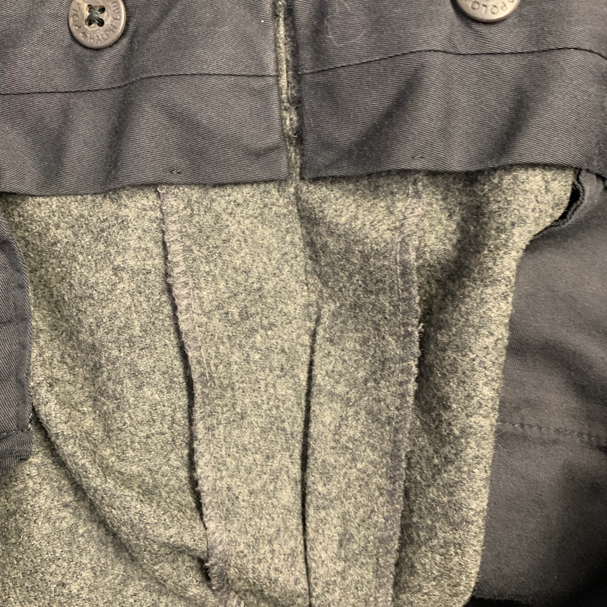 POLO by RALPH LAUREN Size 38 Grey Charcoal Virgin Wool Cashmere Pleated Dress Pants - Image 6