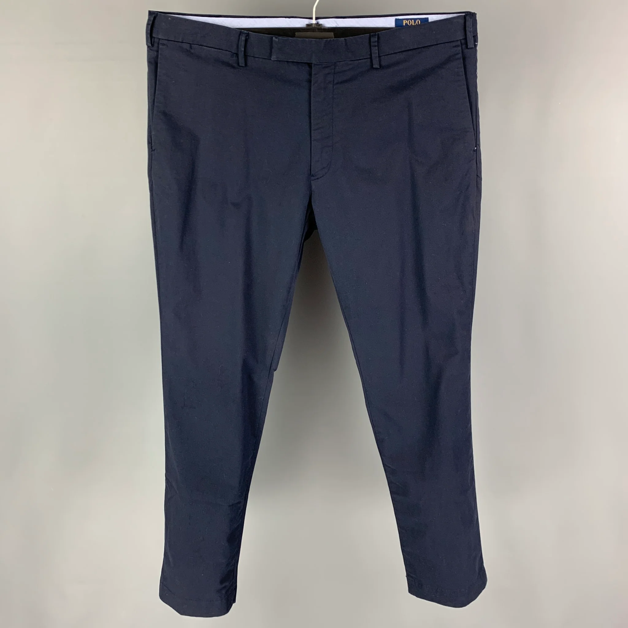 POLO by RALPH LAUREN Size 38 Navy Cotton Slim Fit Casual Pants