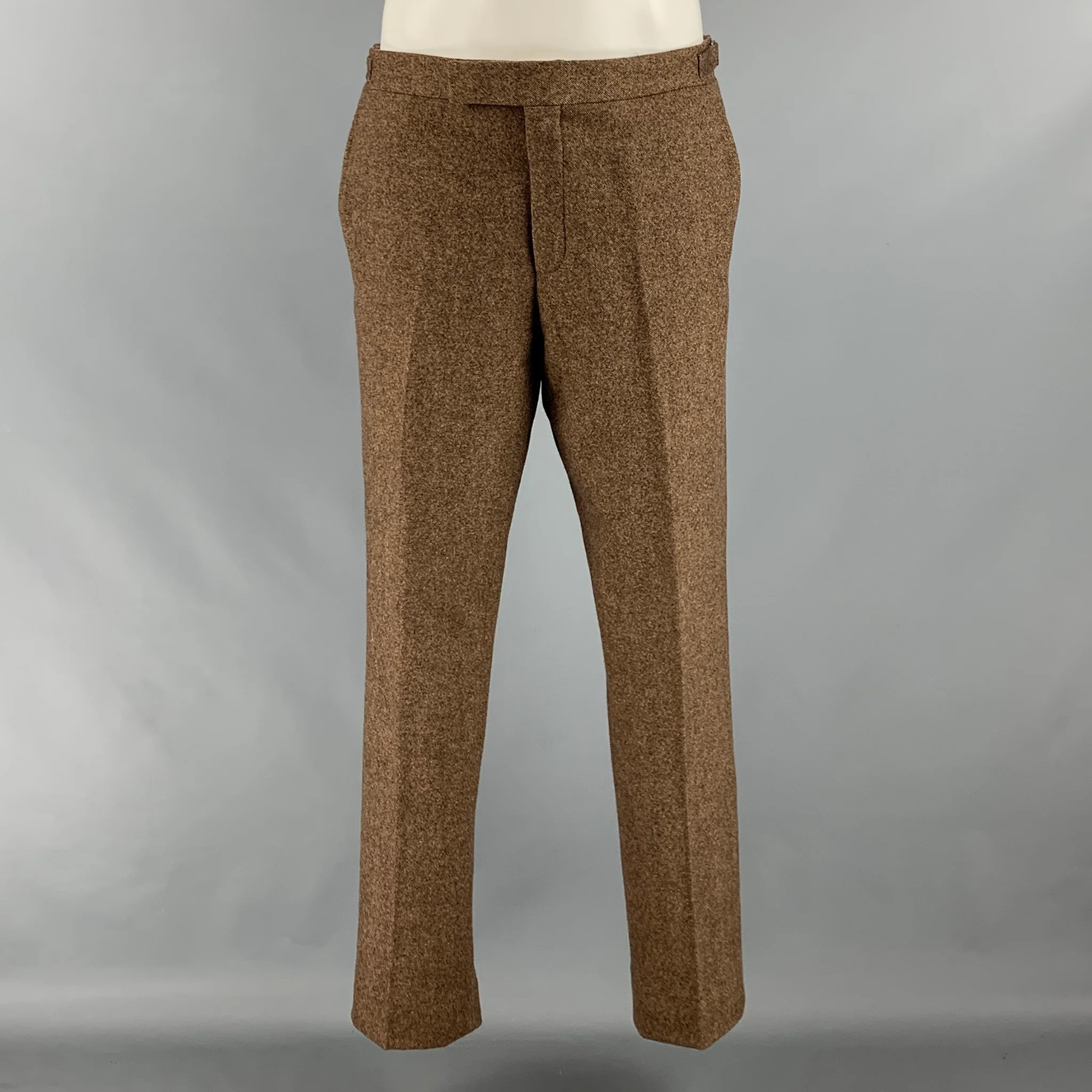 POLO by RALPH LAUREN Size 40 Brown Cream Nailhead Single breasted Suit - Image 5