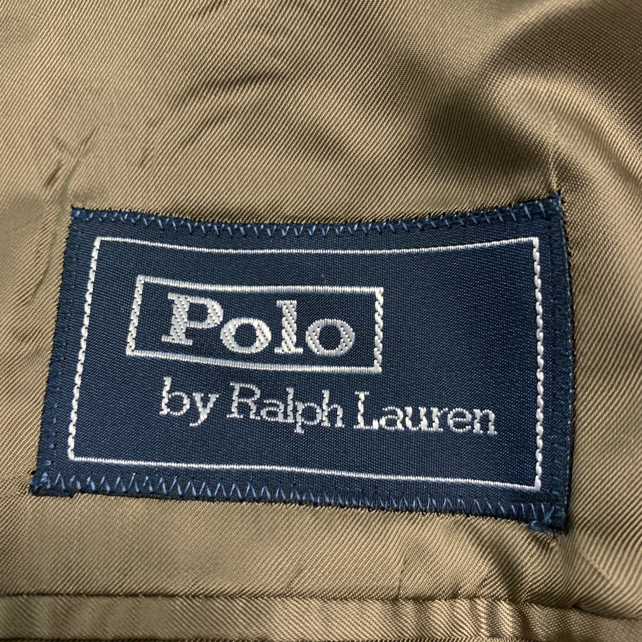 POLO by RALPH LAUREN Size 40 Brown Cream Nailhead Single breasted Suit - Image 9