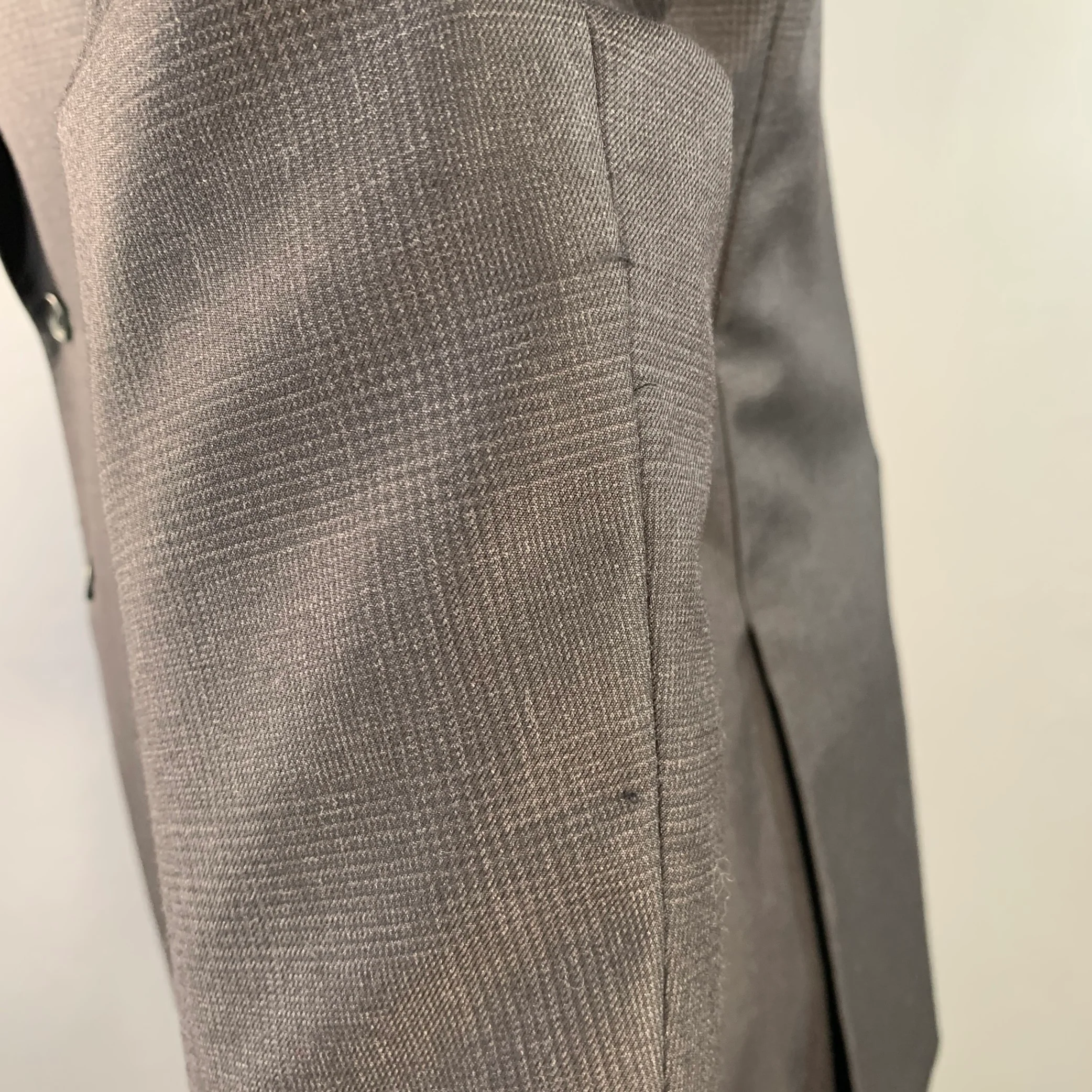 POLO by RALPH LAUREN Size 40 Regular Black Glenplaid Virgin Wool Notch Lapel Suit - Image 8