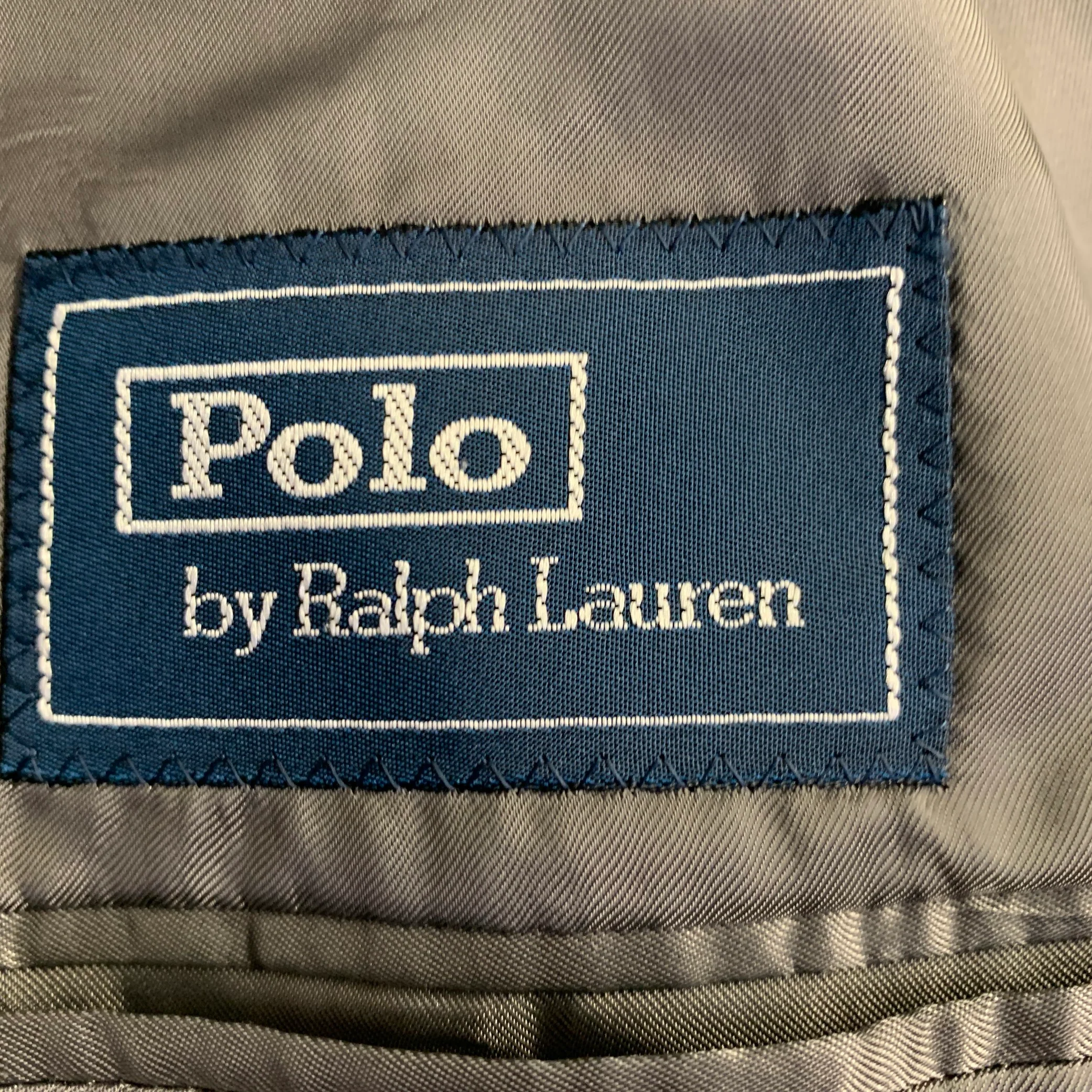 POLO by RALPH LAUREN Size 40 Regular Grey White Checkered Virgin Wool 3 Piece Suit - Image 10