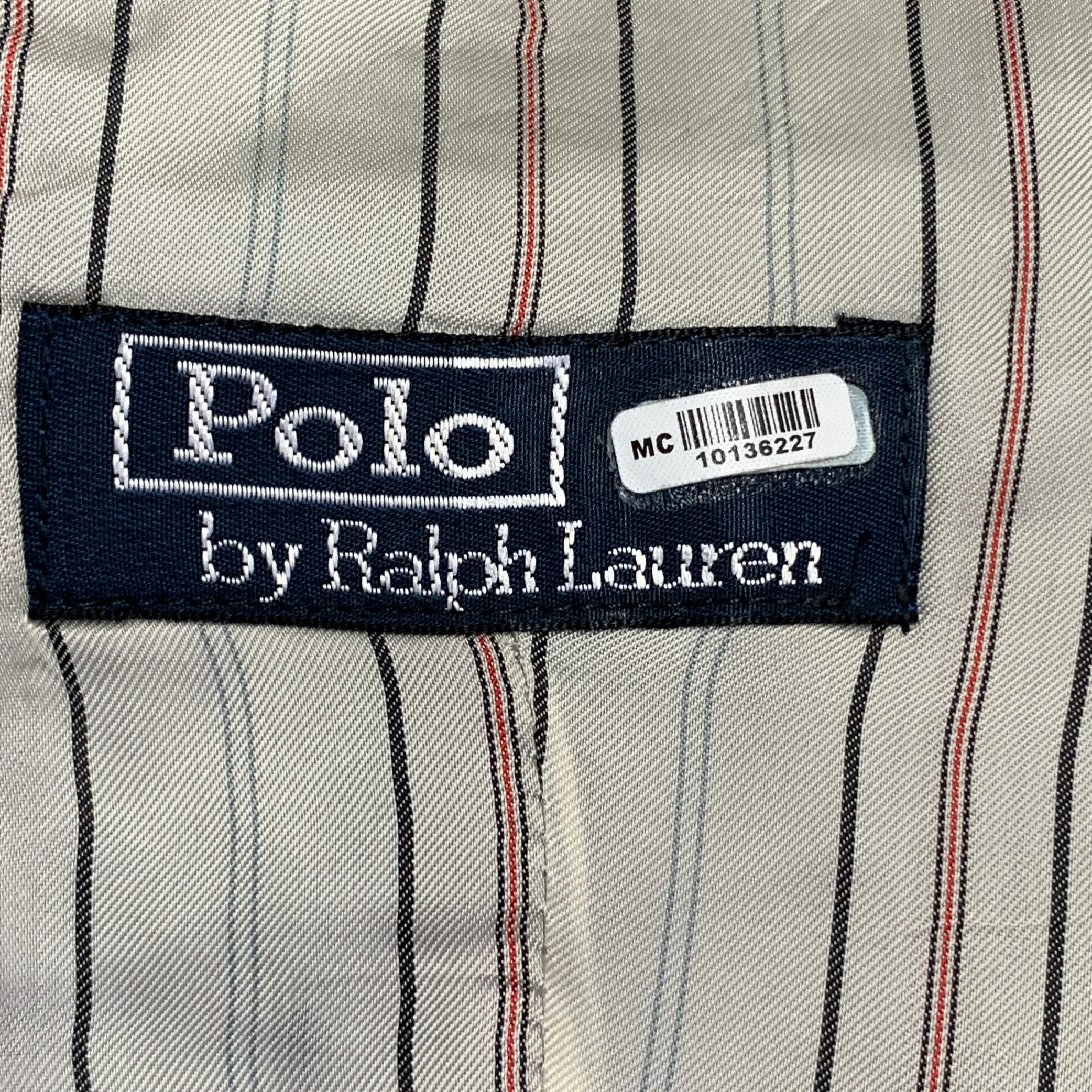 POLO by RALPH LAUREN Size 42 Regular Navy Grey Pinstripe Virgin Wool 3 Piece Suit - Image 13