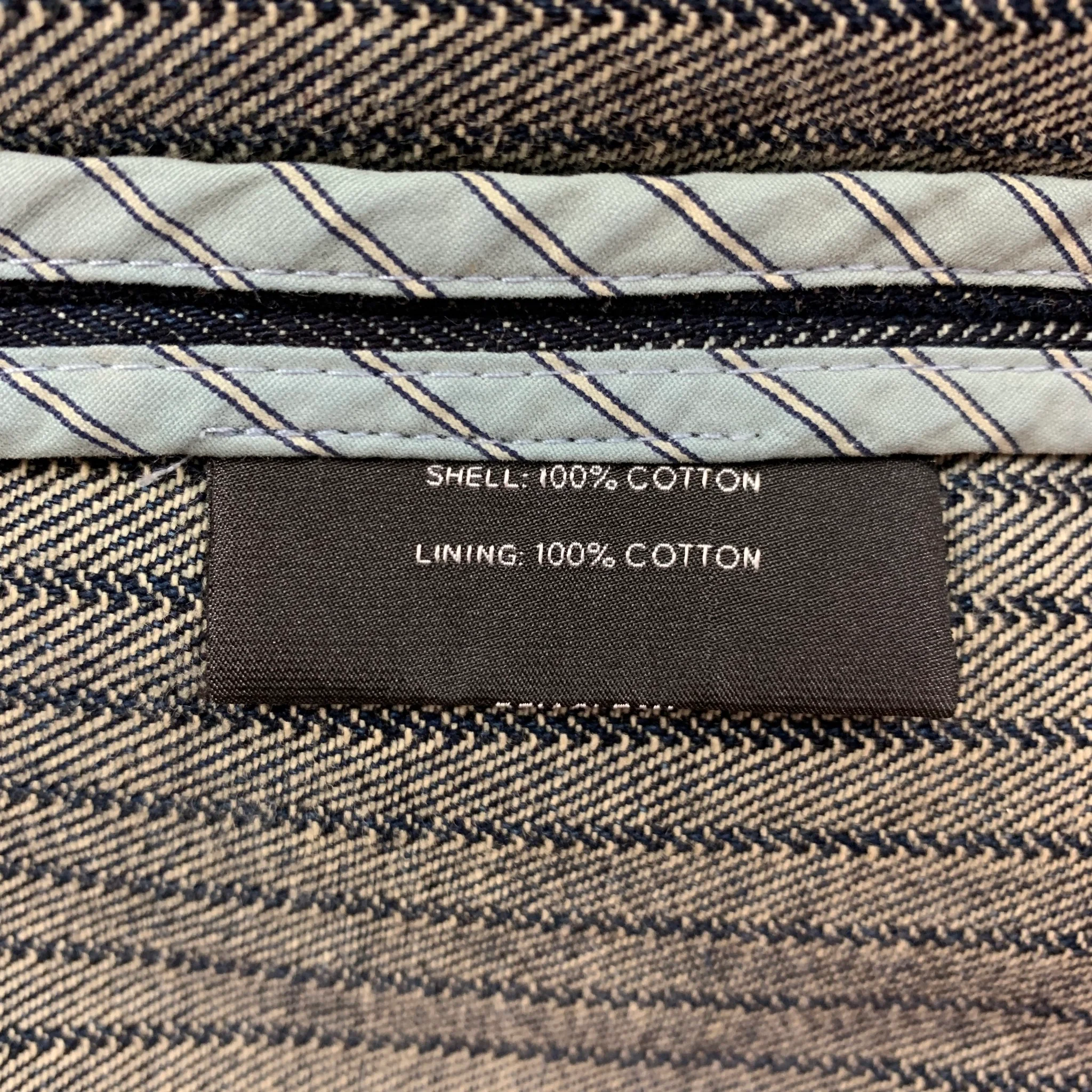 POLO by RALPH LAUREN Size 44 Indigo Pinstripe Cotton Sport Coat - Image 5