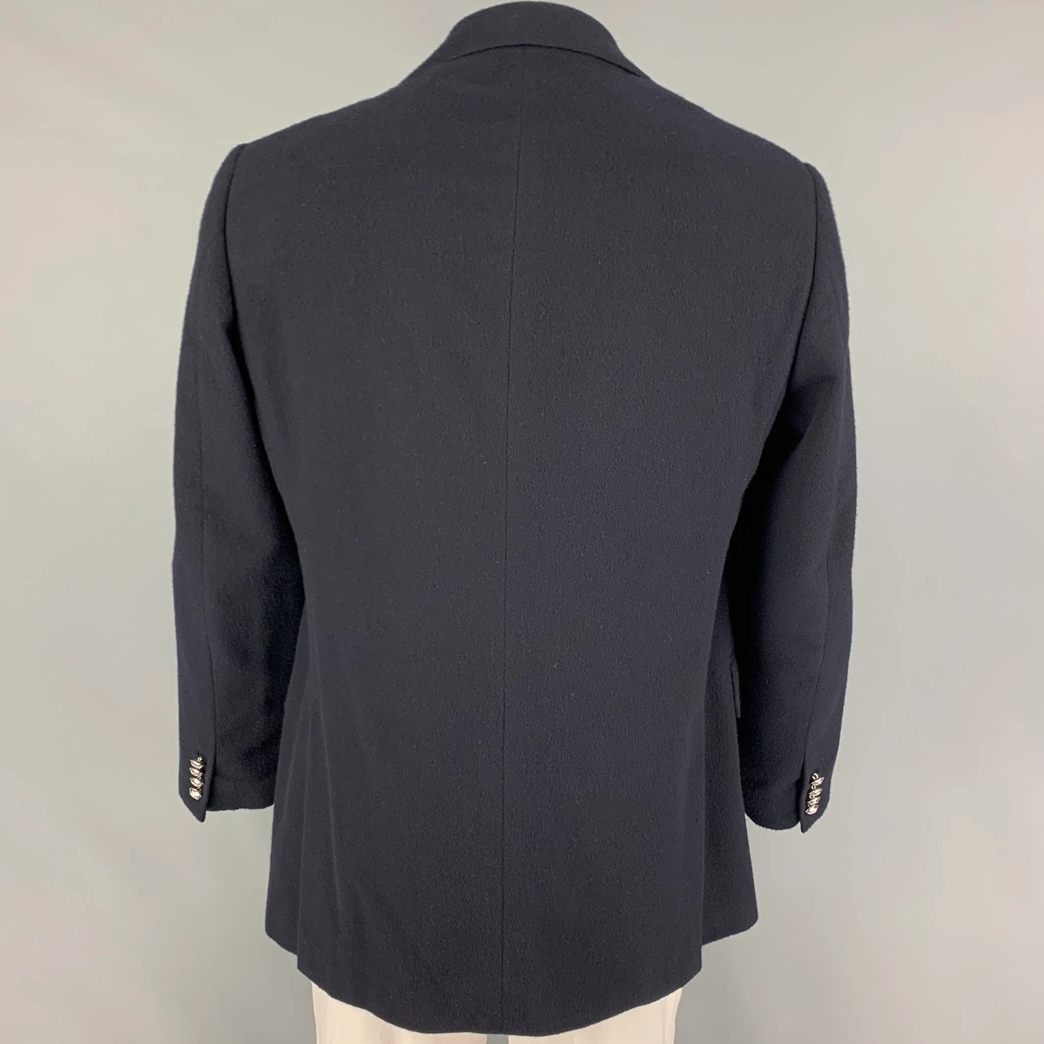 POLO by RALPH LAUREN Size 44 Navy Cashmere Notch Lapel Sport Coat - Image 3