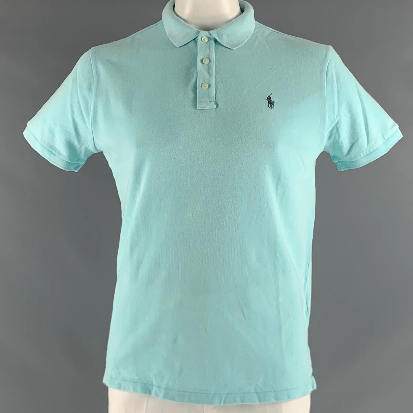 POLO by RALPH LAUREN Size L Blue Turquoise Cotton Short Sleeve Polo