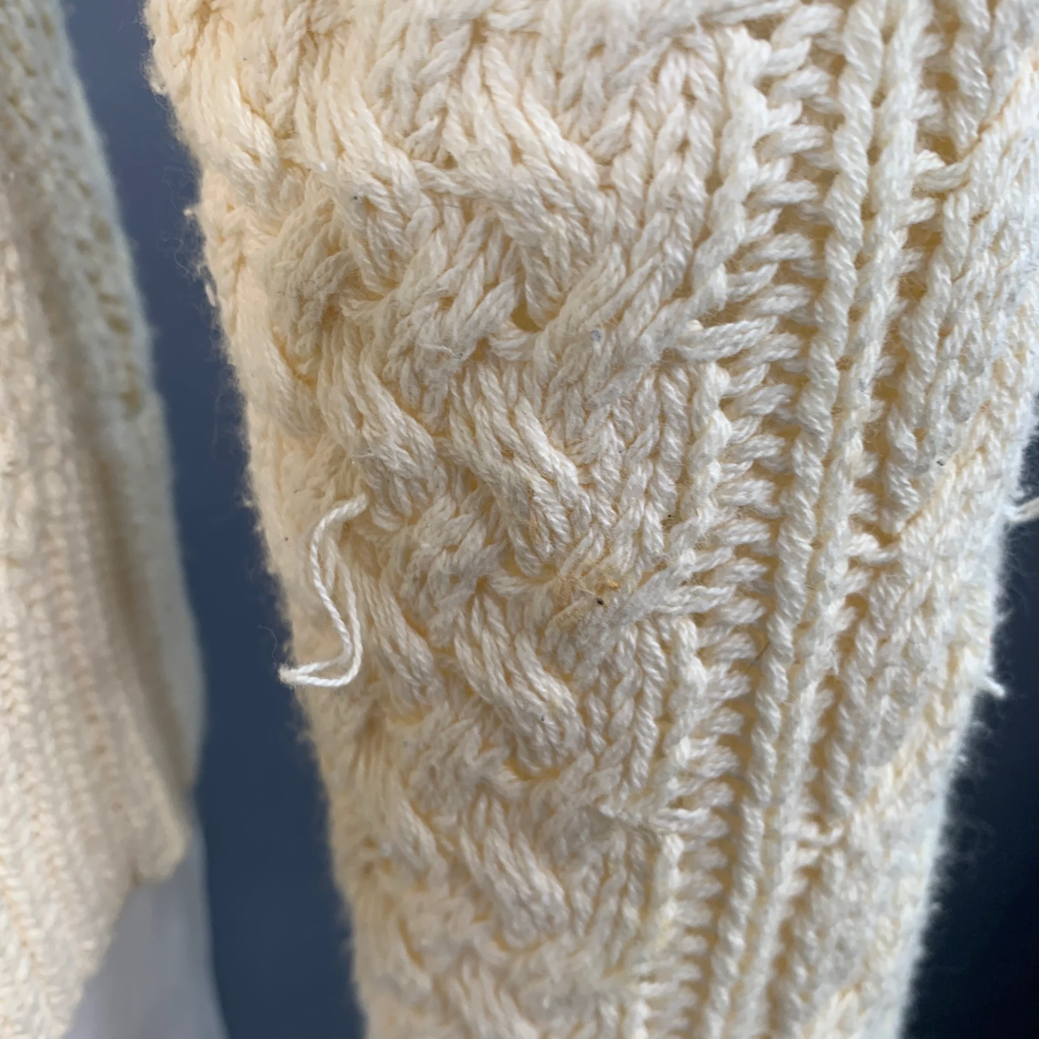 POLO by RALPH LAUREN Size L Cream Cable Knit Cotton Crew Neck Sweater - Image 9