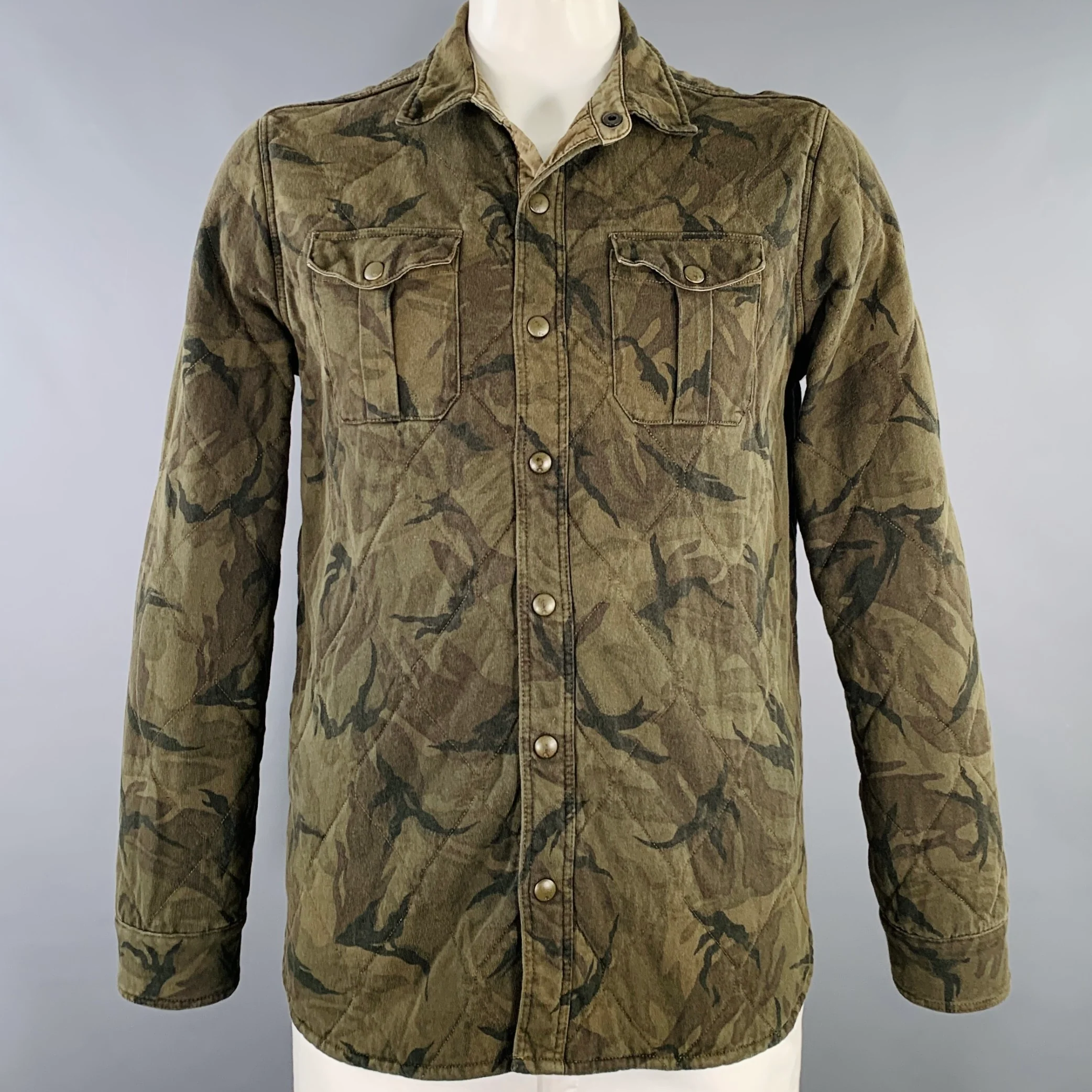 POLO by RALPH LAUREN Size L Green Tan Camouflage Cotton Jacket