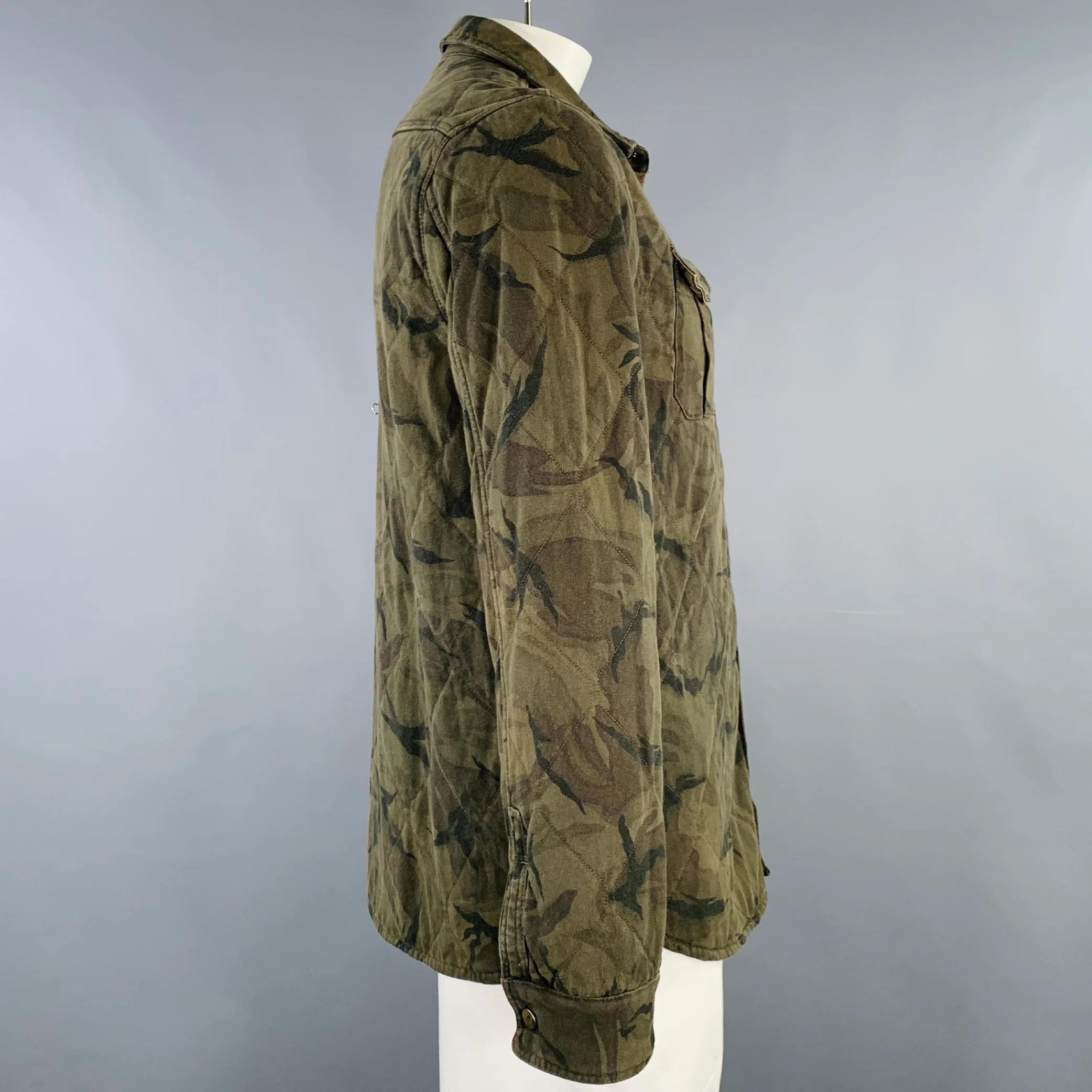 POLO by RALPH LAUREN Size L Green Tan Camouflage Cotton Jacket - Image 2