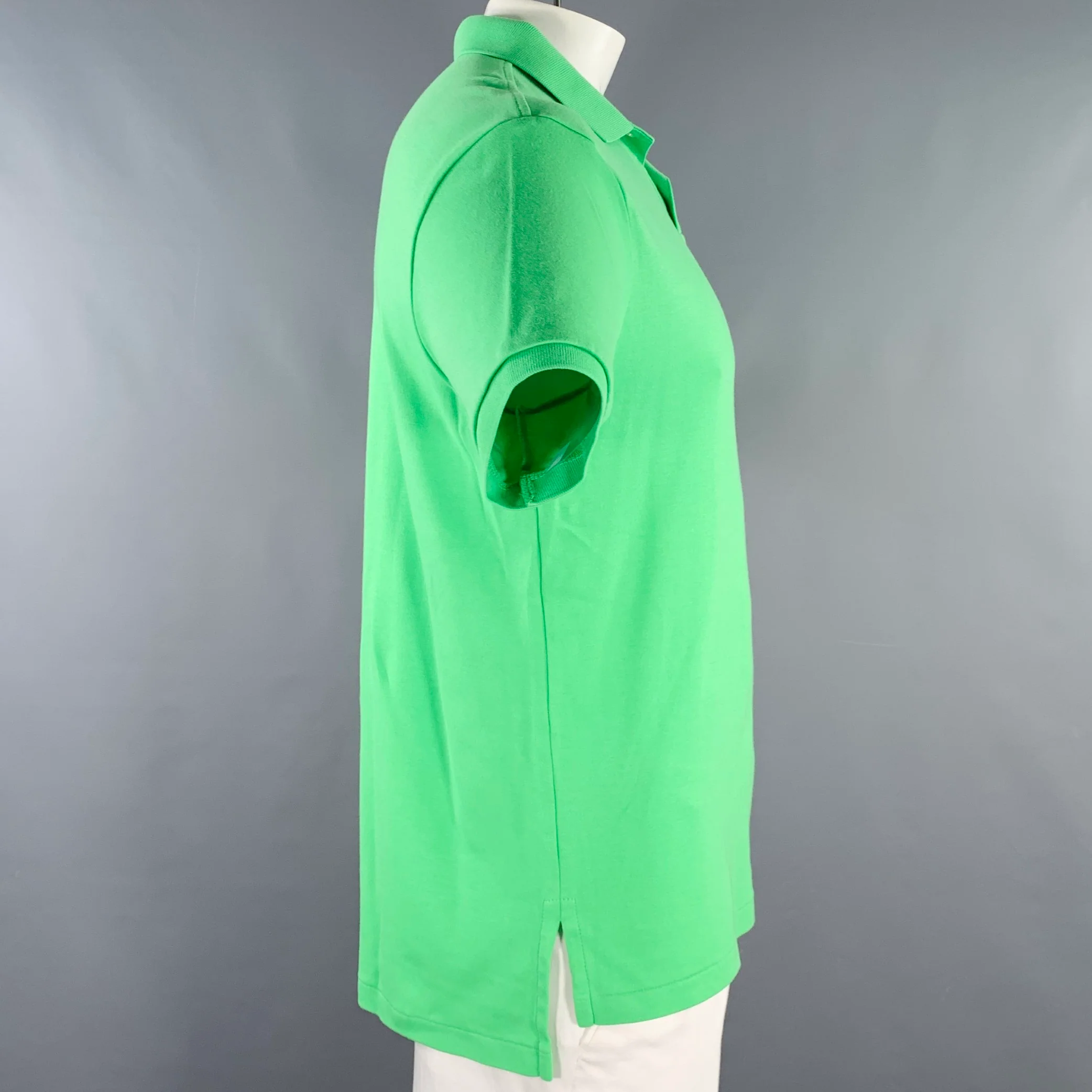POLO by RALPH LAUREN Size L Lime Green Cotton Half Placket Polo - Image 2