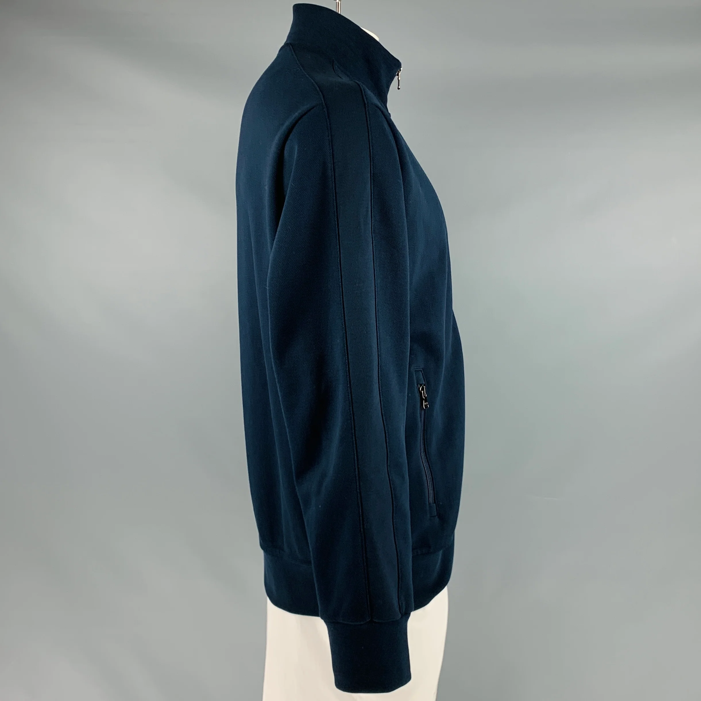 POLO by RALPH LAUREN Size L Navy Cotton Polyester Zip Up Sweatshirt - Image 3