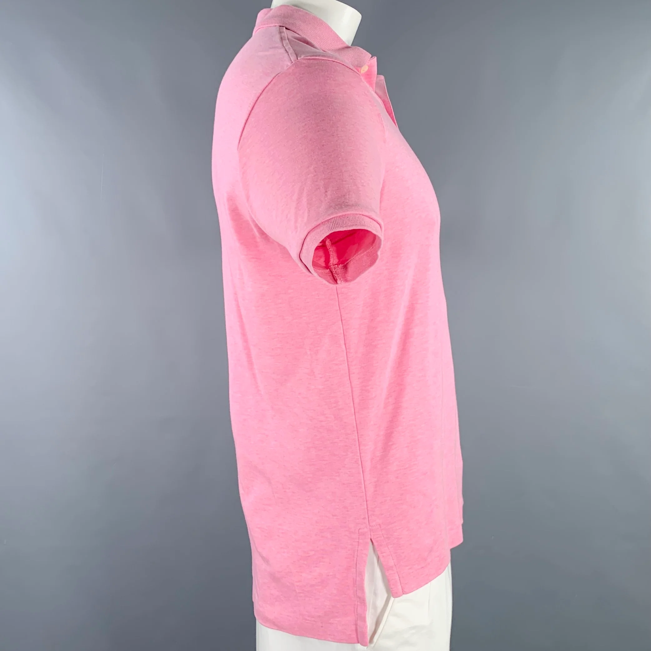 POLO by RALPH LAUREN Size L Pink Heather Cotton Half Placket Polo - Image 2