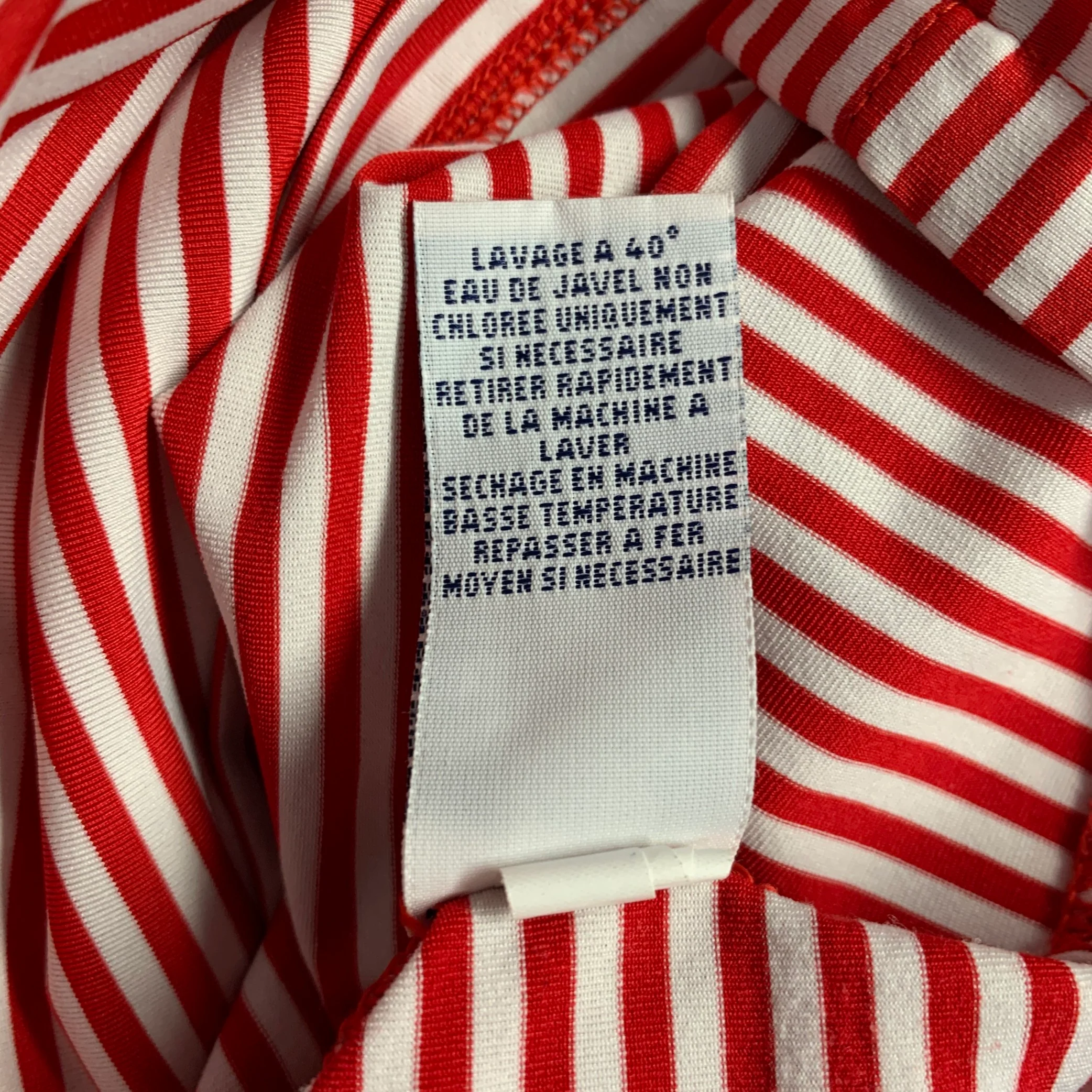 POLO by RALPH LAUREN Size L Red White Stripe Polyester Blend Polo - Image 6