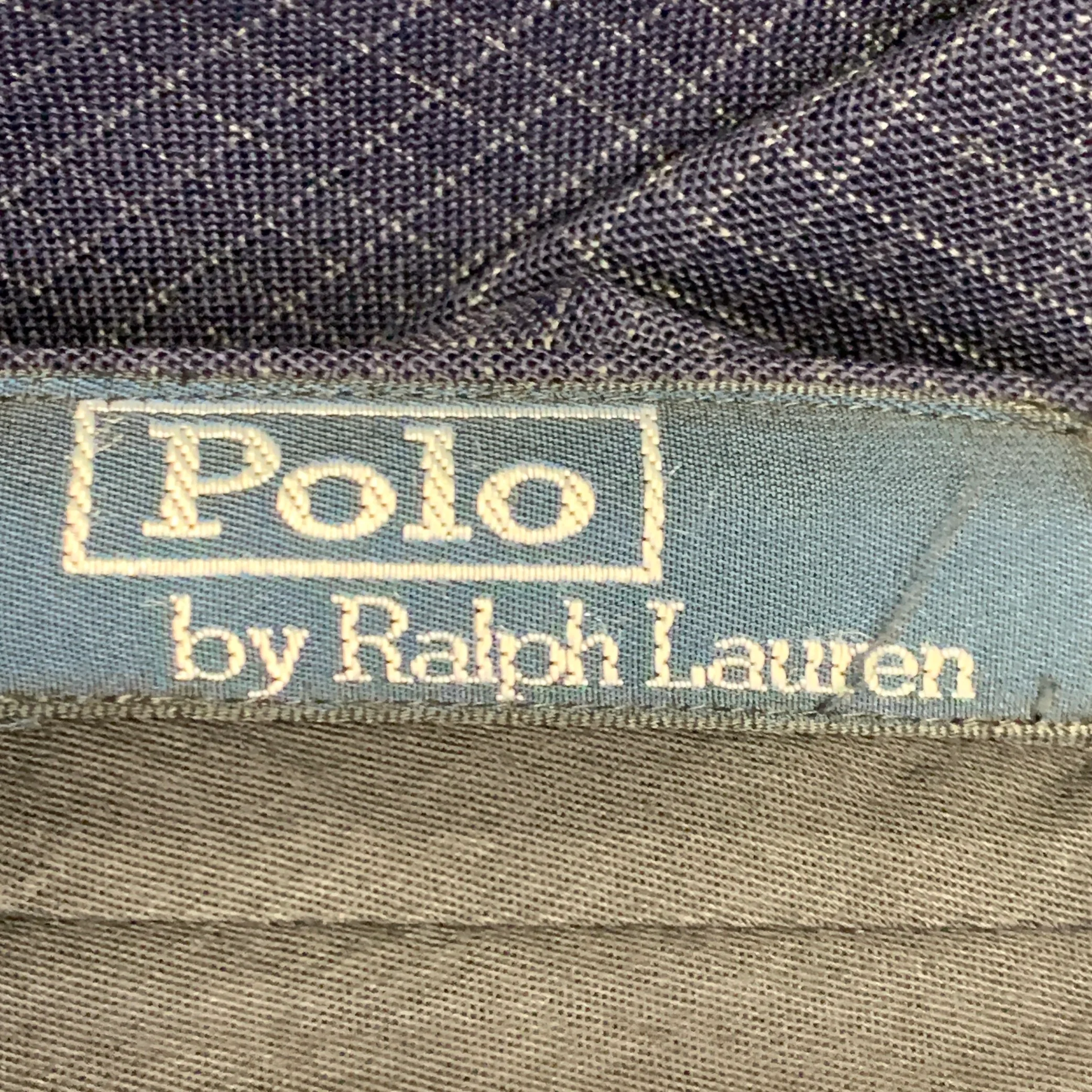 POLO by RALPH LAUREN Size L Regular Navy Grey Checkered Notch Lapel Suit - Image 12