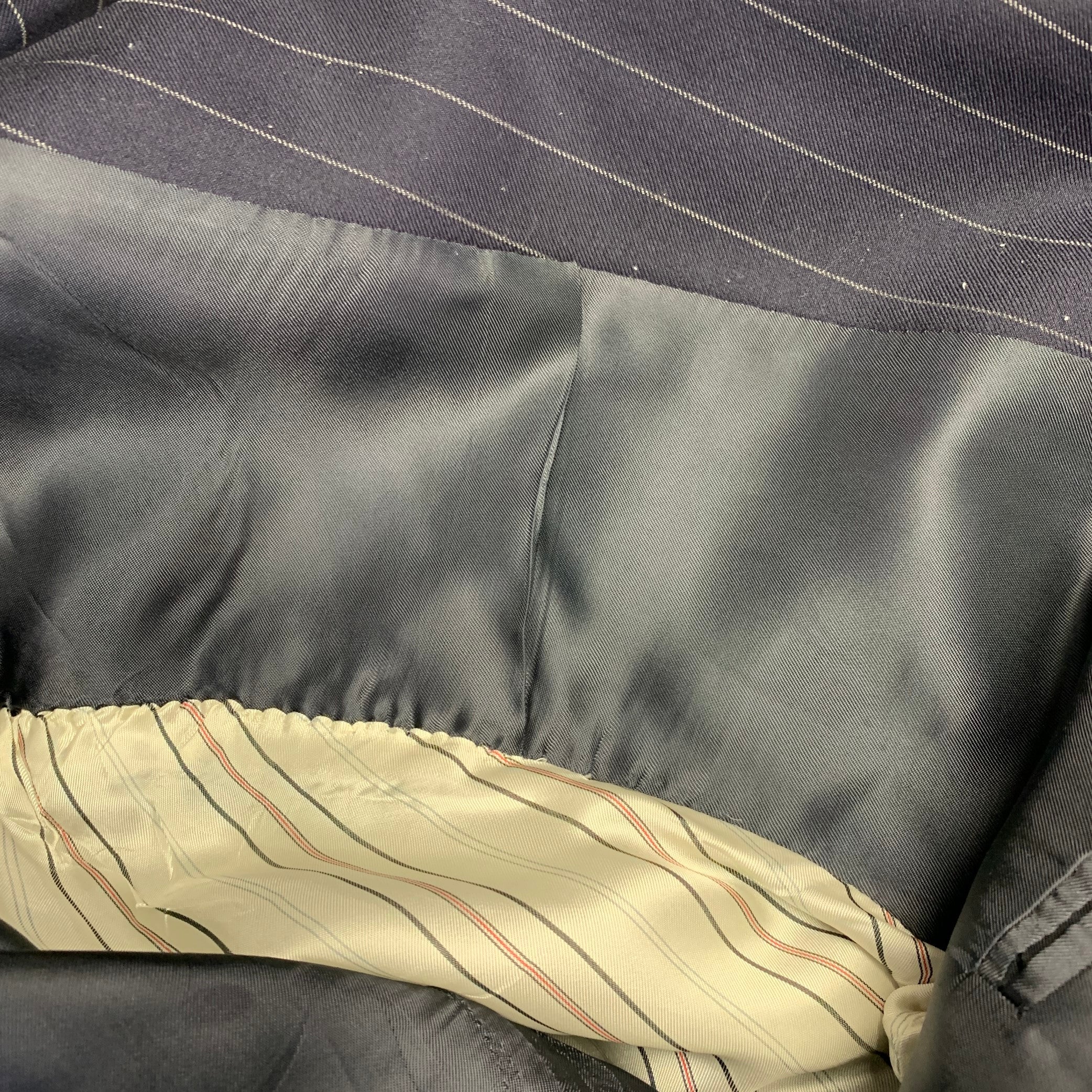 POLO by RALPH LAUREN Size L Regular Navy Grey Pinstripe Virgin Wool Suit - Image 12