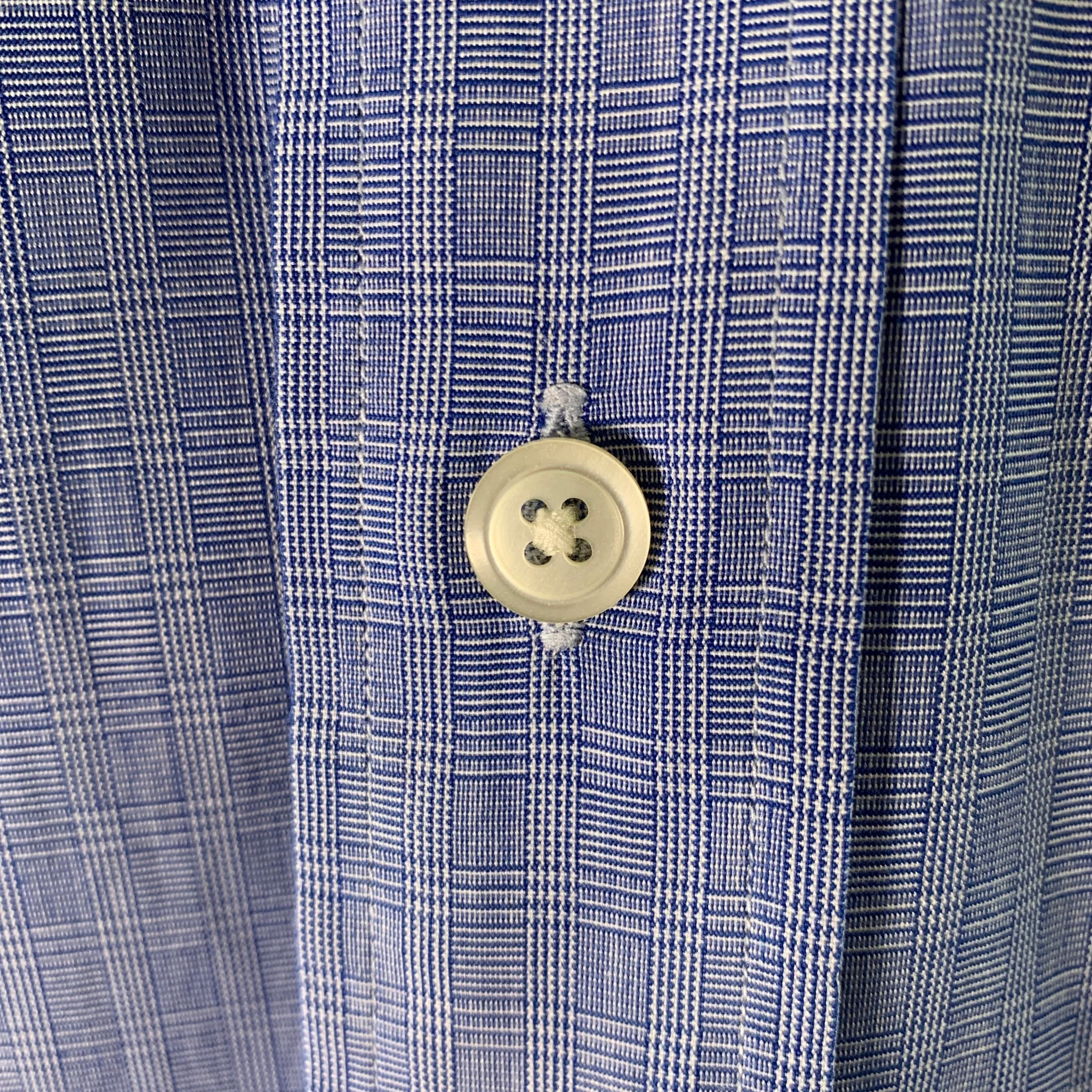 POLO by RALPH LAUREN Size M Blue White Plaid Cotton Long Sleeve Shirt - Image 2