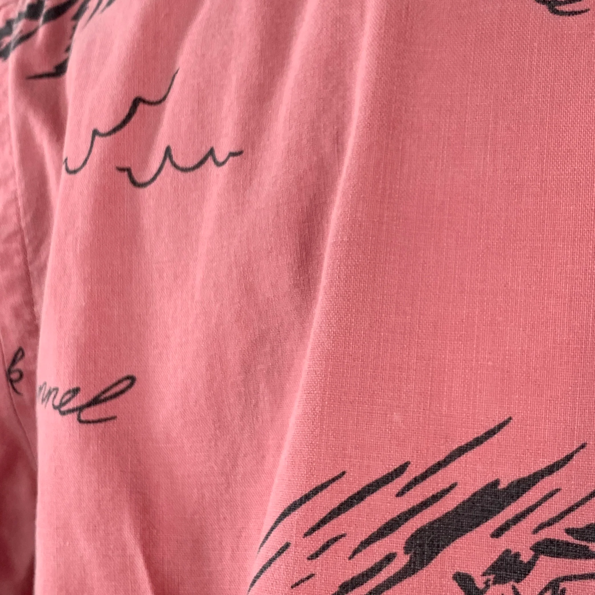POLO by RALPH LAUREN Size M Pink Grey Tropical Cotton Short Sleeve Shirt - Image 4