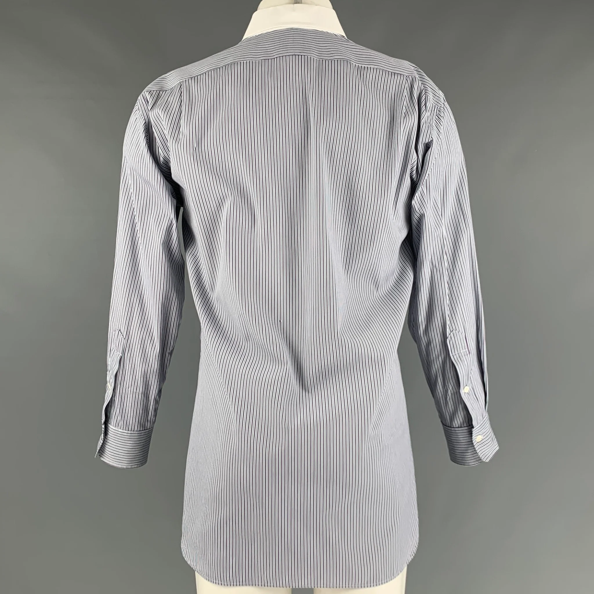 POLO by RALPH LAUREN Size M Purple White Green Stripe Cotton Long Sleeve Shirt - Image 4