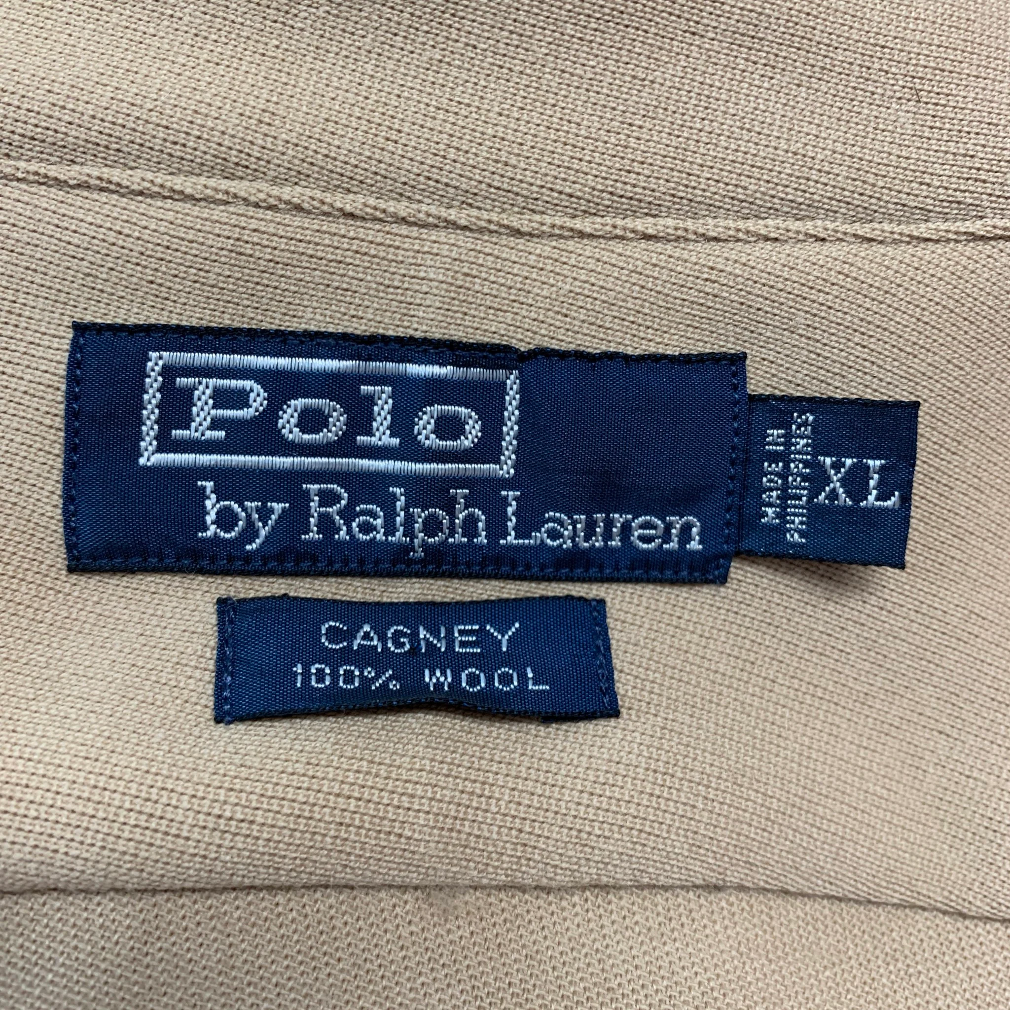 POLO by RALPH LAUREN Size XL Beige Brown Wool Suede Long Sleeve Shirt - Image 8