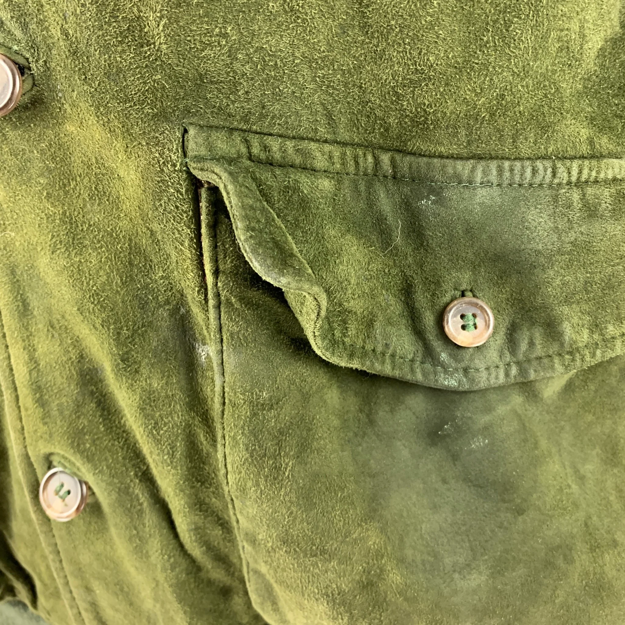 POLO by RALPH LAUREN Size XL Green Suede Bomber Jacket - Image 6