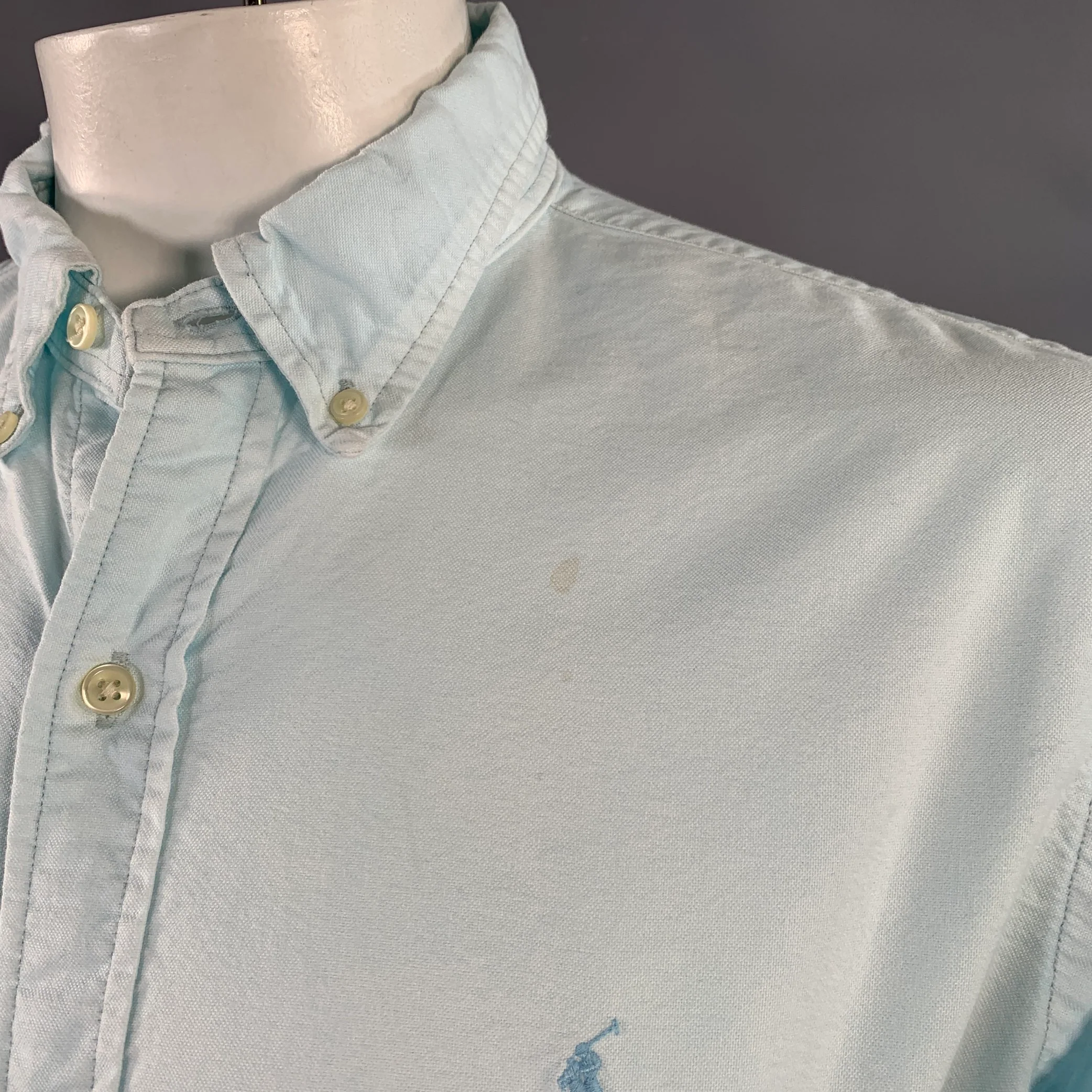 POLO by RALPH LAUREN Size XL Light Blue Cotton Classic Fit Long Sleeve Shirt - Image 5