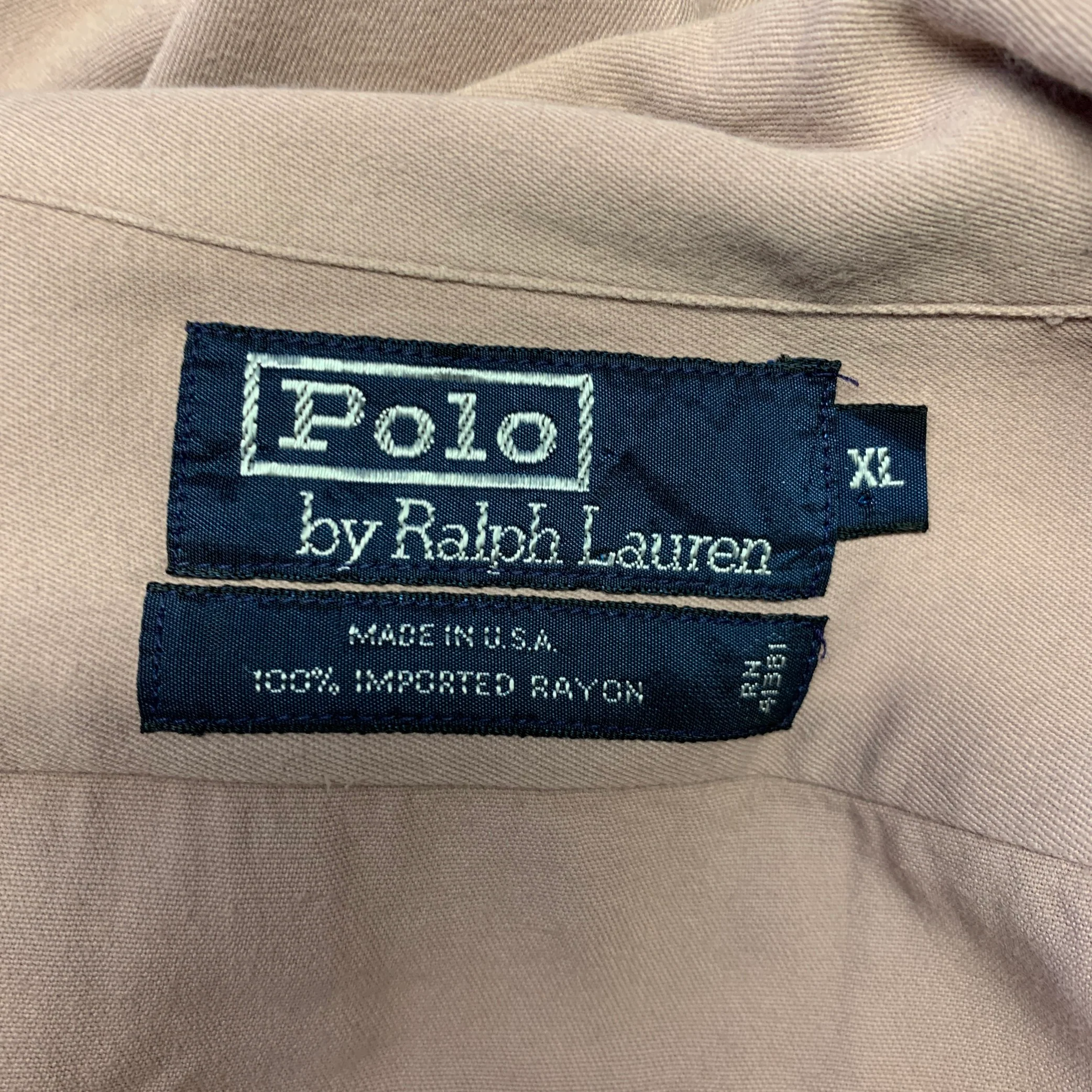 POLO by RALPH LAUREN Size XL Pink Heather Rayon Relax Long Sleeve Shirt - Image 4