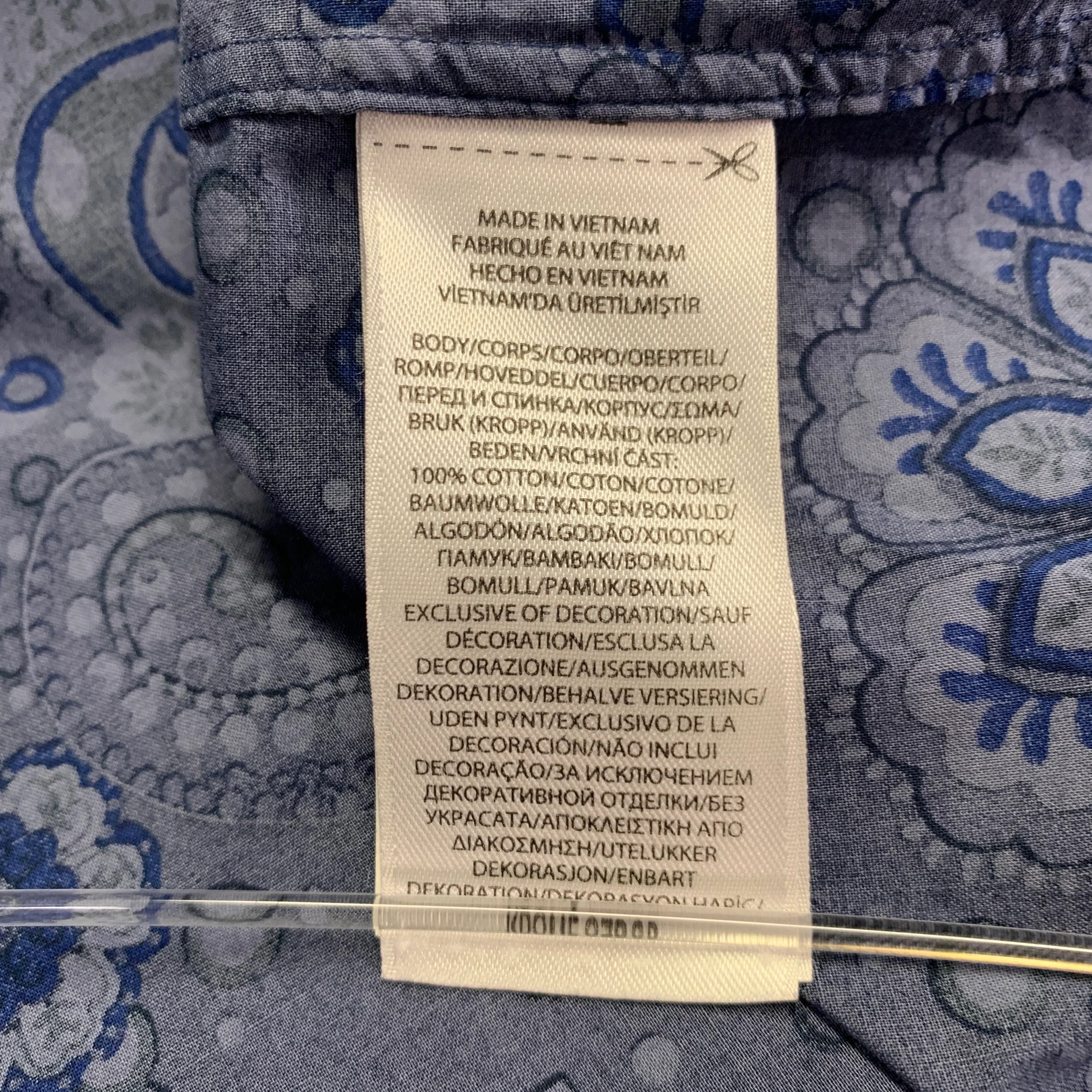POLO by RALPH LAUREN Size XXL Blue Grey Paisley Cotton Long Sleeve Shirt - Image 5